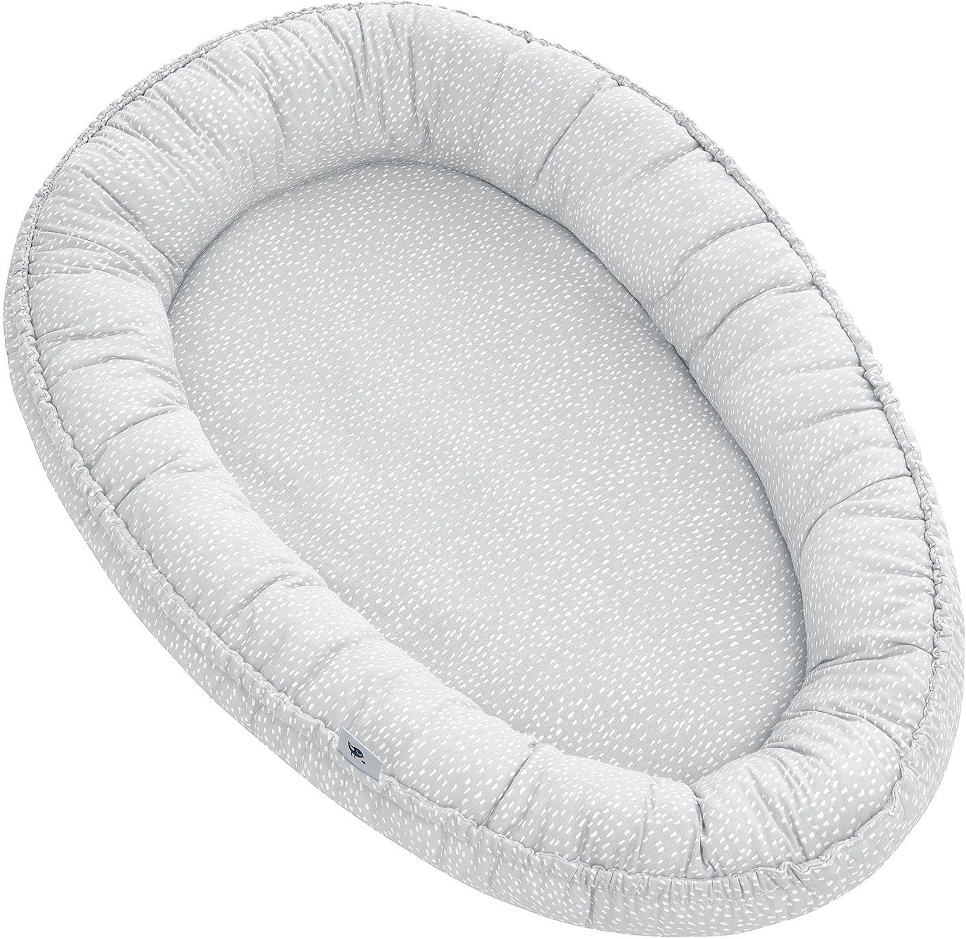 Julius Zöllner Kuschelnest NIDO Jersey, Tiny Squares Grey, Made in Germany