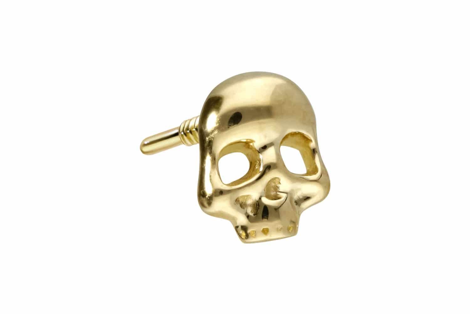 PIERCINGLINE Piercing-Set 14 Karat Gold Schraubaufsatz mit Außengewinde TOTENKOPF (Schraub-Aufsätze, 1-tlg)