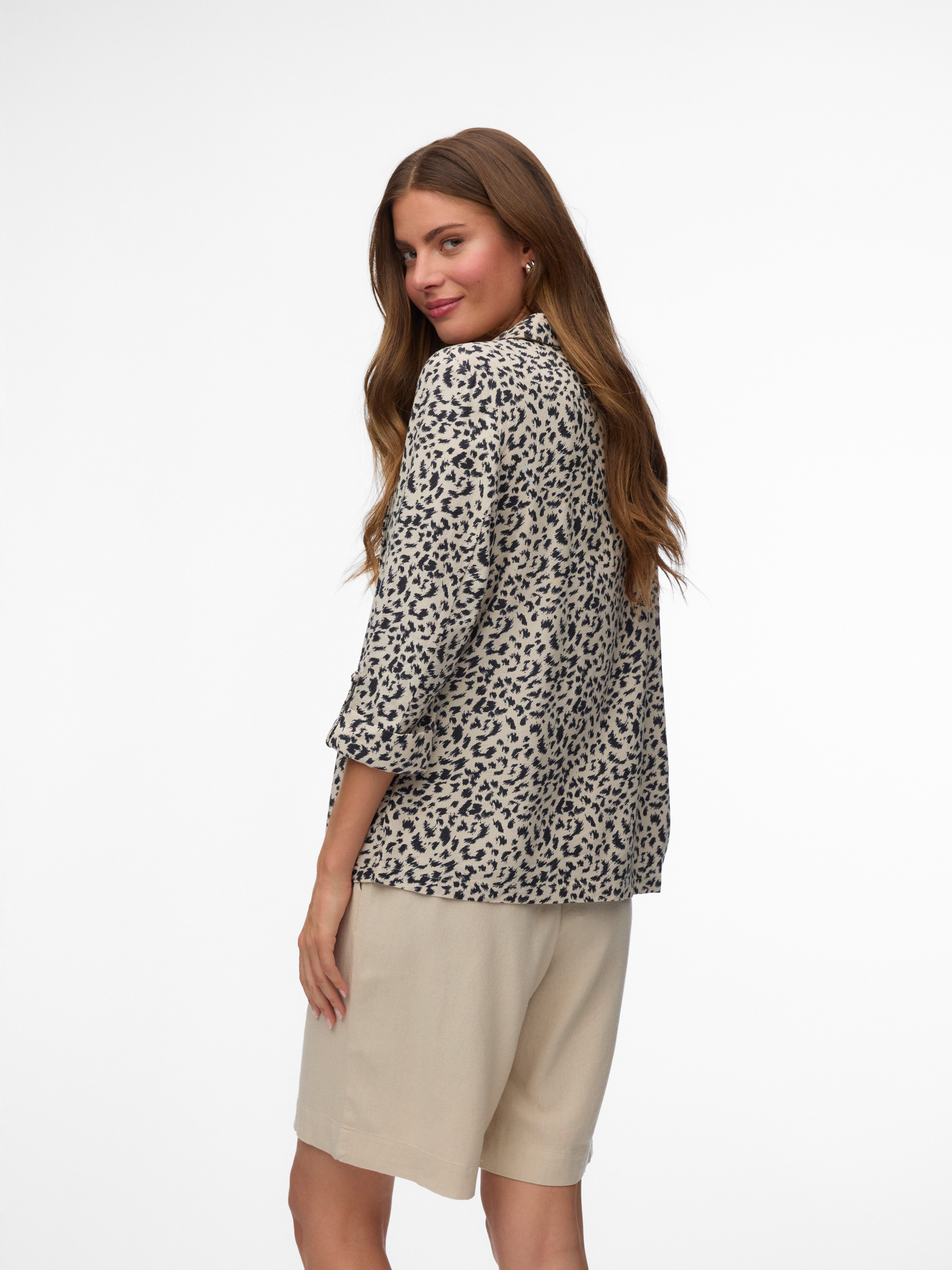 Vero Moda Kurzblazer VMJESMILO 3/4 LOOSE BLAZER WVN NOOS mit Leinen