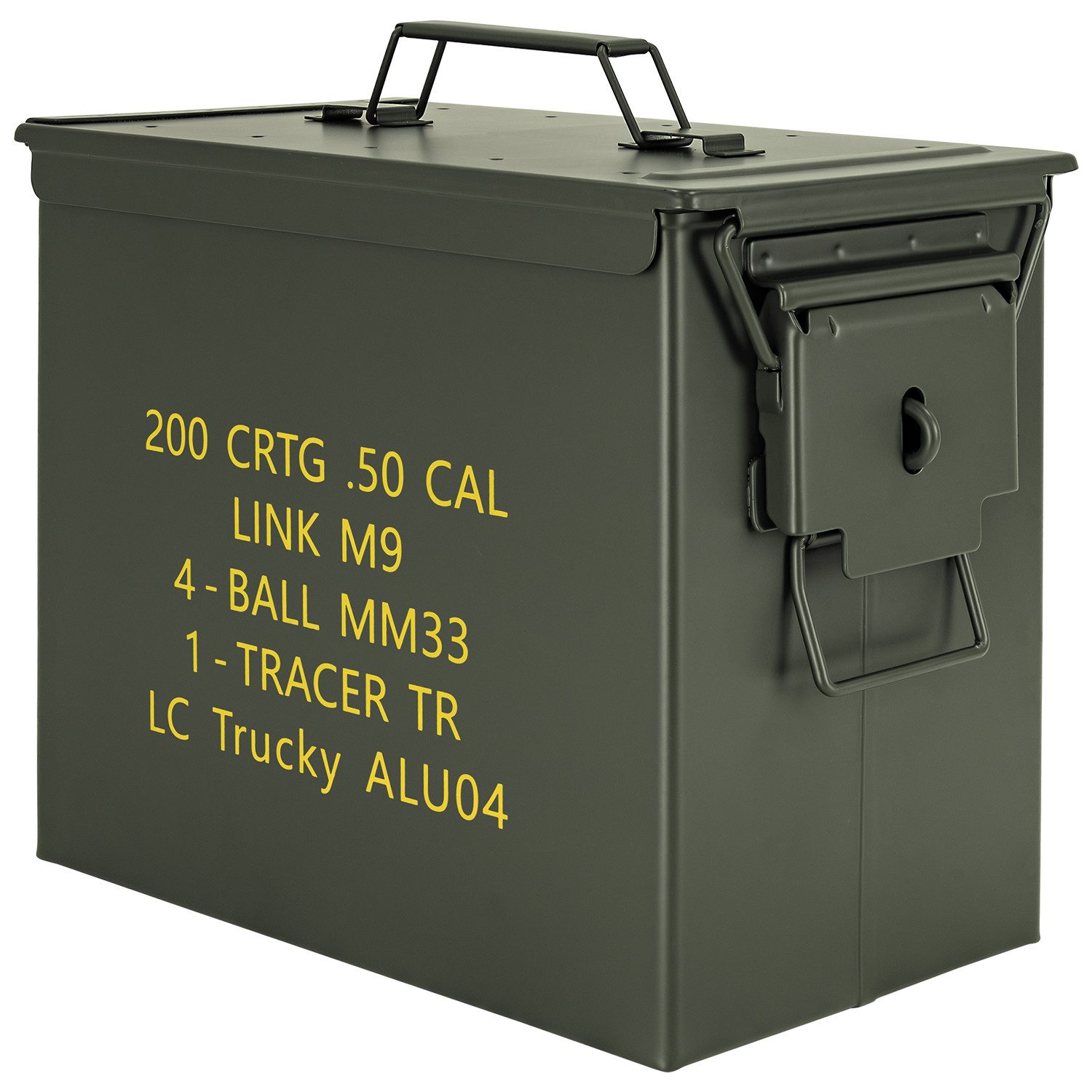 Trucky Aufbewahrungsbox Munitionsbox Box Metallkiste Metallbox Ammo Box 33 x 19 x 28 cm Grün