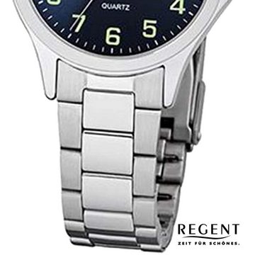 Regent Quarzuhr Regent Damen Uhr 2252407 Metall Quarz, (Analoguhr), Damen Armbanduhr rund, klein (ca. 29mm), Metallarmband