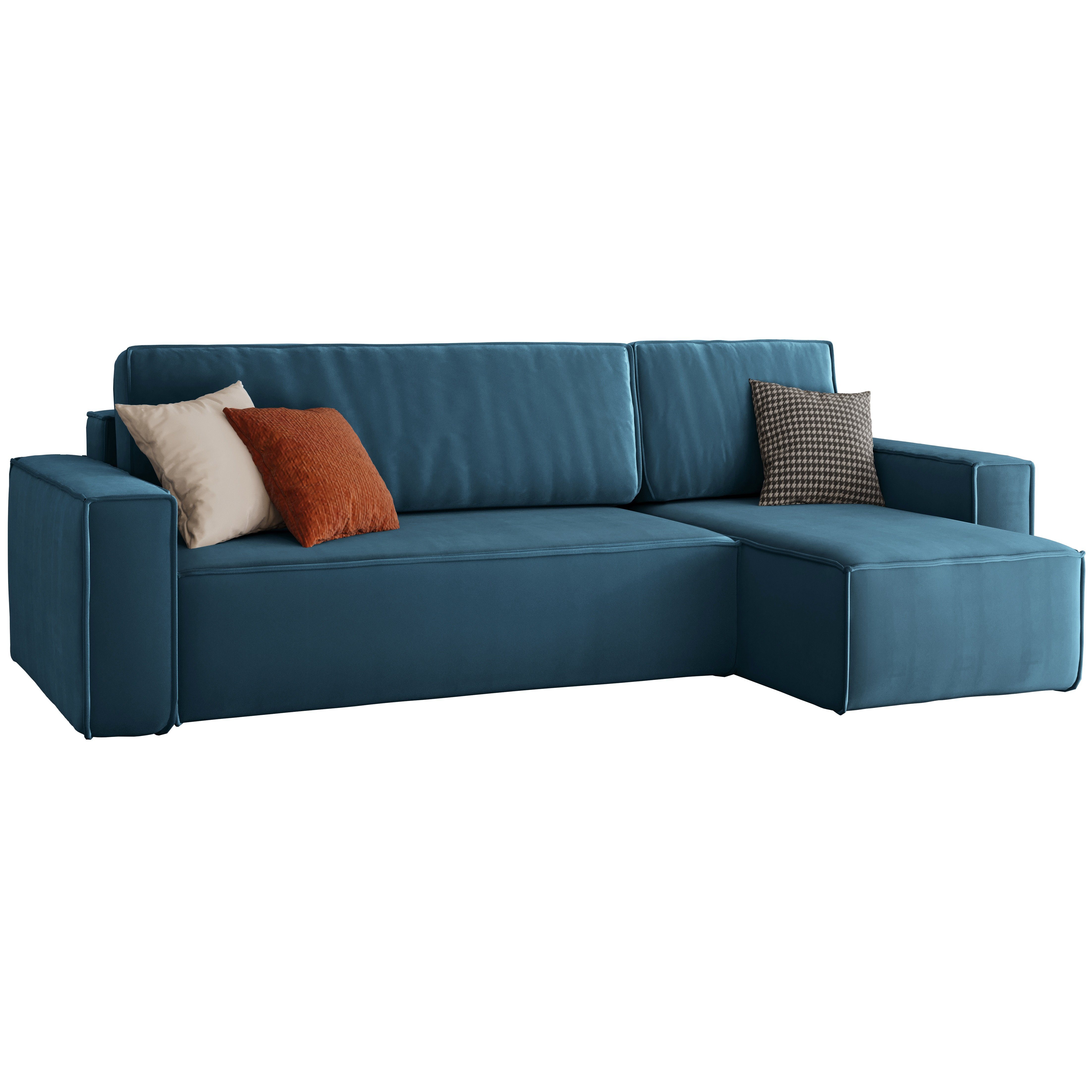 Friderik-EU Ecksofa KARL Ausklappbare Couch aus Samtstoff mit Bettkasten, mit Schlaffunktion Swing 10
