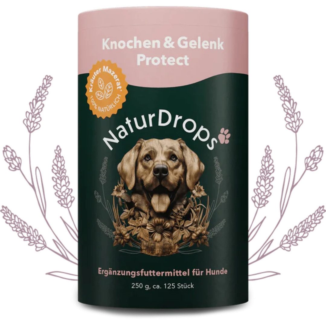 NaturDrops Knochen & Gelenk Protect Starke Knochen, flexible Gelenke, Nahrungsergänzungsmittel für: Hunde