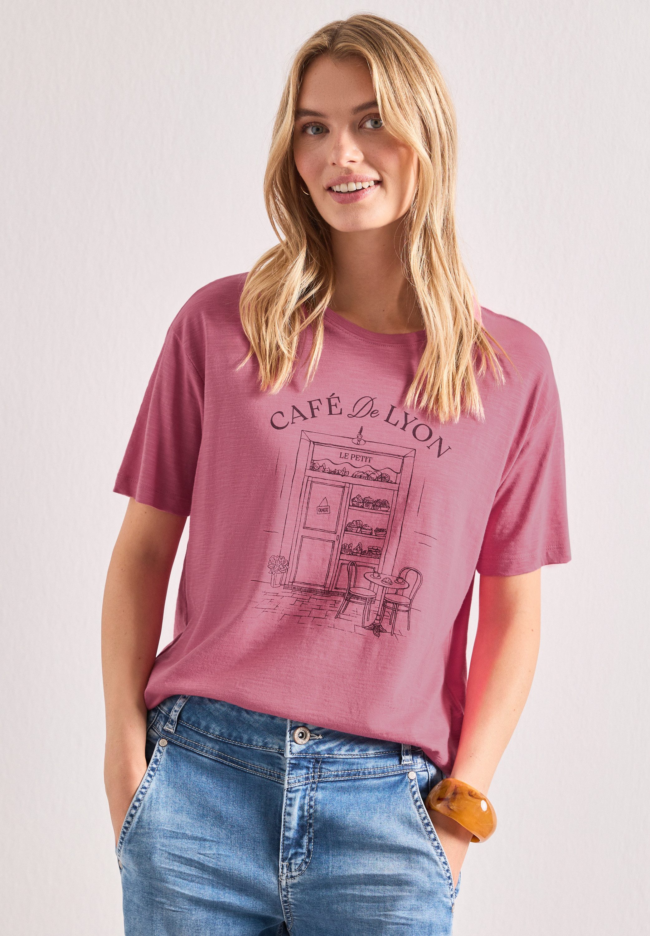 STREET ONE Rundhalsshirt Sommershirt mit Frontprint