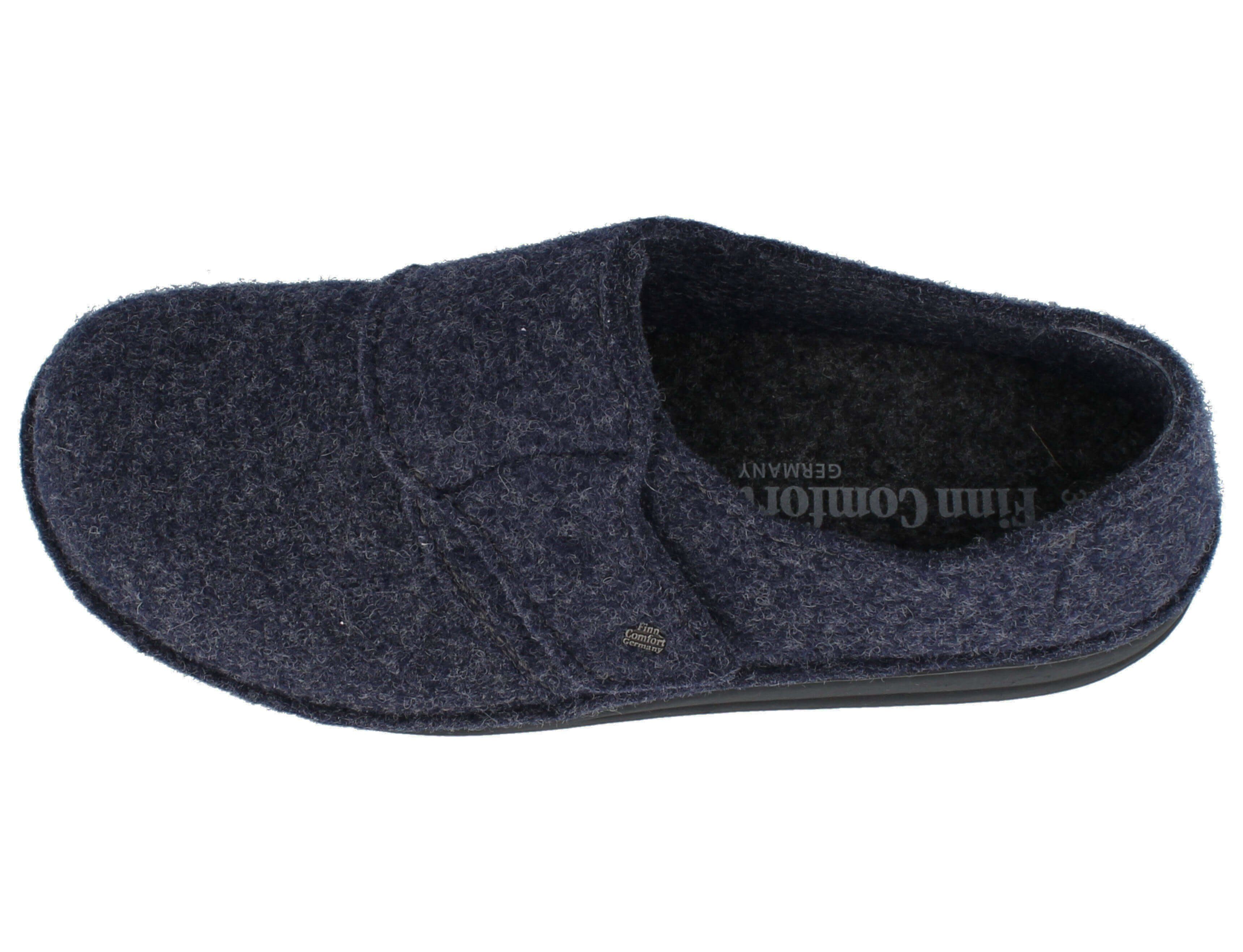 Finn Comfort FINN COMFORT Filzmoos Herren Hausschuhe blau Wollfilz - Größe: 46 Hausschuh Wechselfußbett