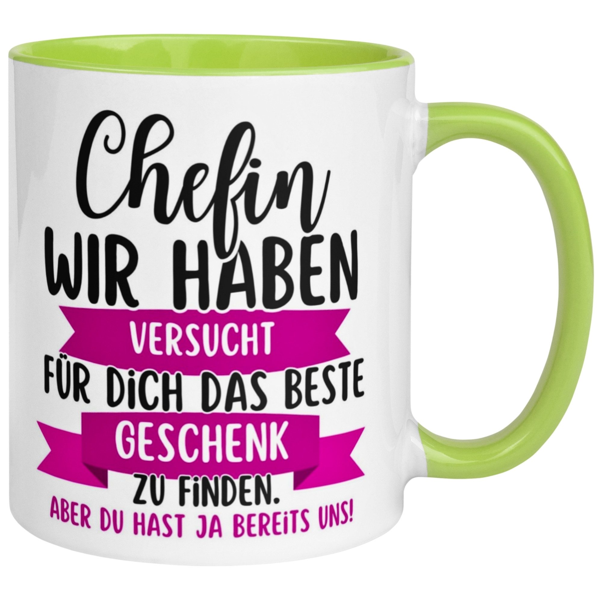 Momentals Tasse Chefin – „Wir haben es wirklich versucht“ – Geschenk Becher Chefin, Gratis Versand · Links-&Rechtshänder · Spülmaschinenfest
