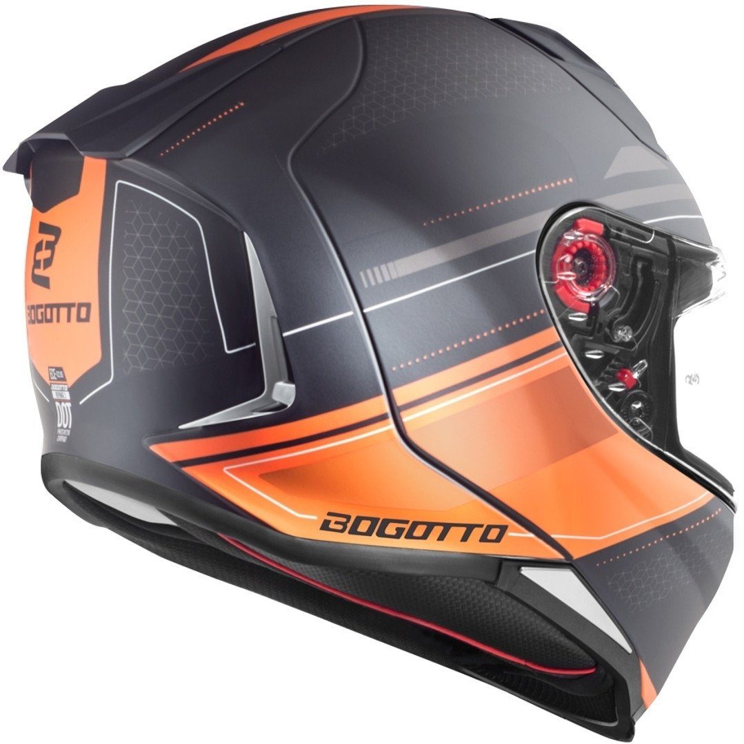 Bogotto Motorradhelm FF110 Cinder Helm, reflektierende, Pinlock, Schnellwechselvisier, Ratschenverschluss