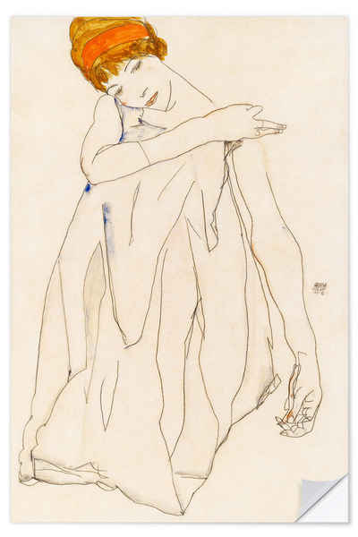 Posterlounge Wandfolie Egon Schiele, Die Tänzerin, Wohnzimmer Malerei