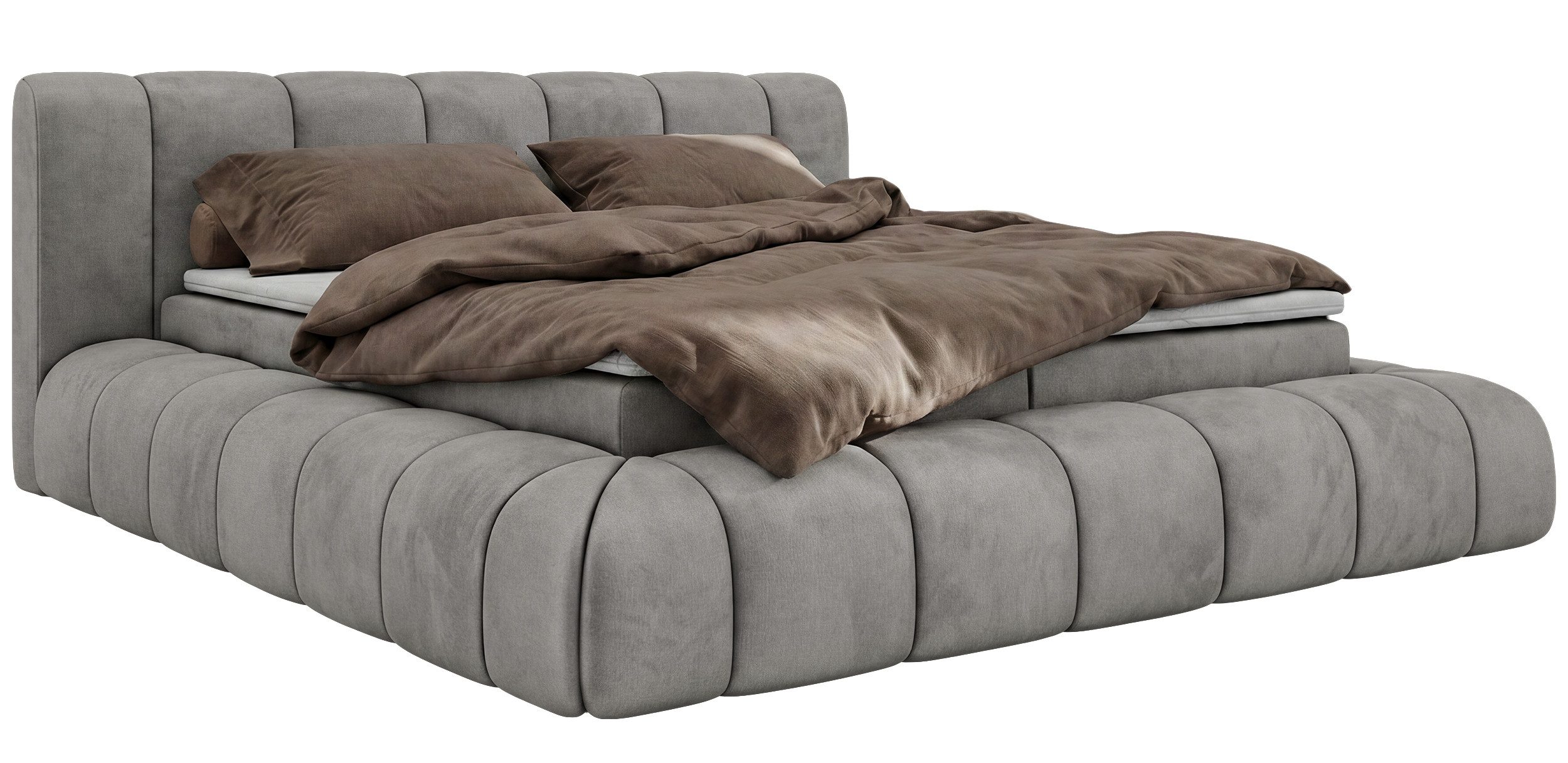 MKS MÖBEL Boxspringbett NUBEA (Komplettbett, Set, inkl. 2 Bettkästen, Matratze H3/H4 und Topper Visco oder T25), Feder-Hebemechanik, 7-Zonen-Multipocket-Matratze, Bett mit Kopfteil