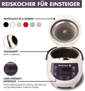 Reishunger Multikocher Premium Topf, Digitaler Reiskocher & Dampfgarer in 1,8 Programme, 350,00 W, 0,06 l Schüssel, mit innovativer Technologie,Intelligenten Funktionen Kochmöglichkeiten