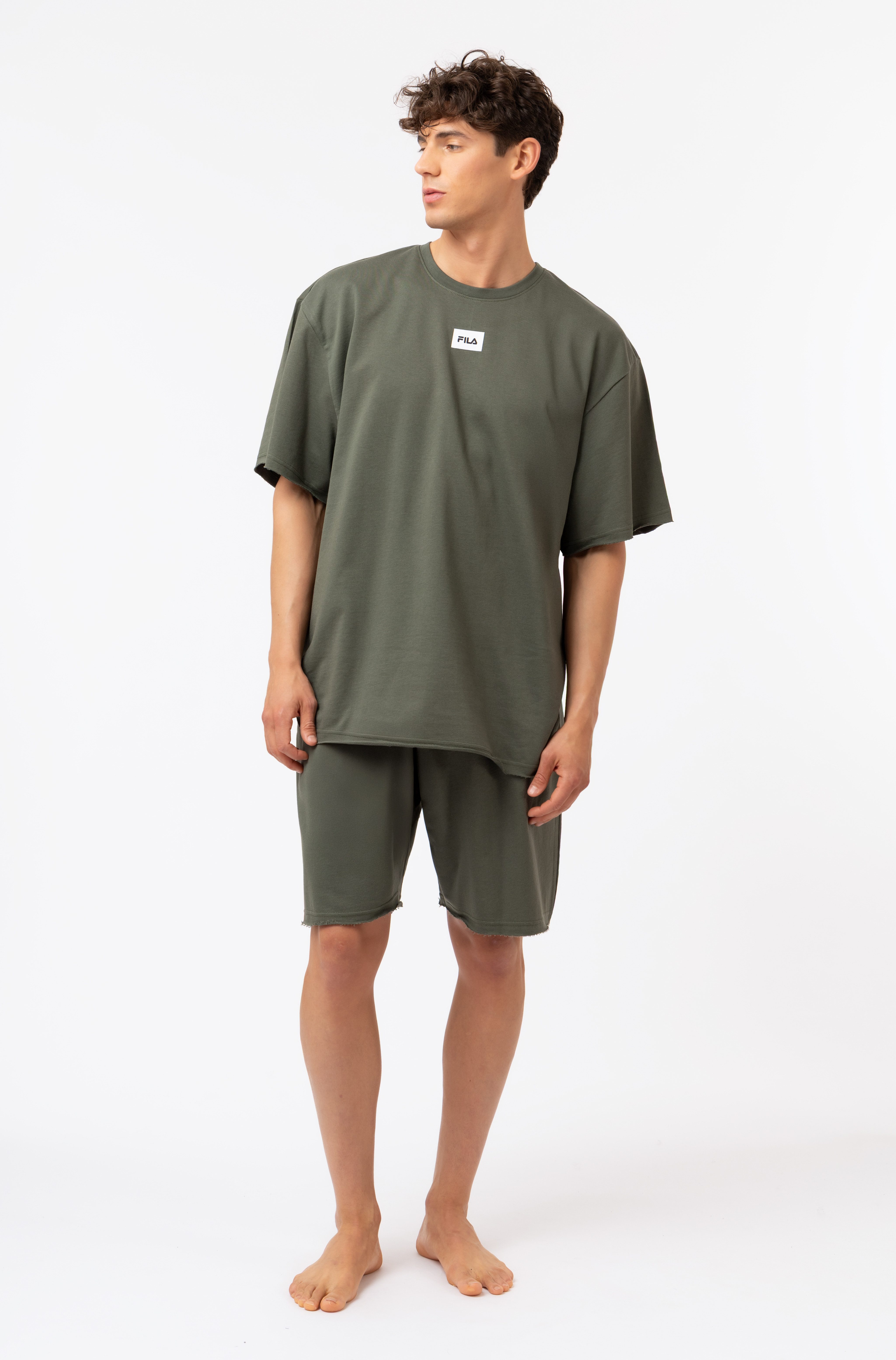 Fila Shorty (2 tlg) mit Rundhalsausschnitt, Kurzarm, Cotton