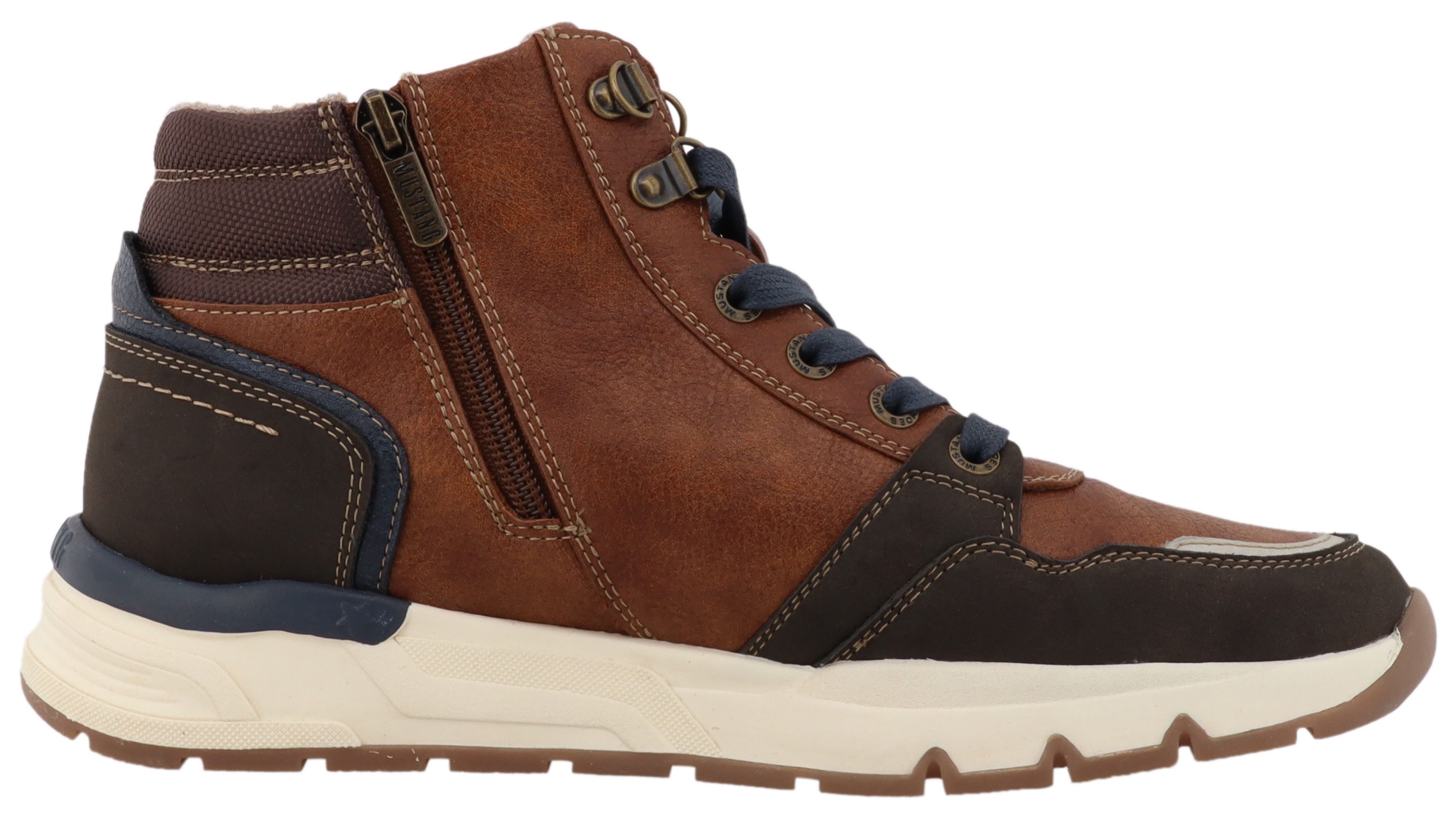 Mustang Shoes Mart Sneaker High Top Sneaker, Schnürboots mit Reißverschluss
