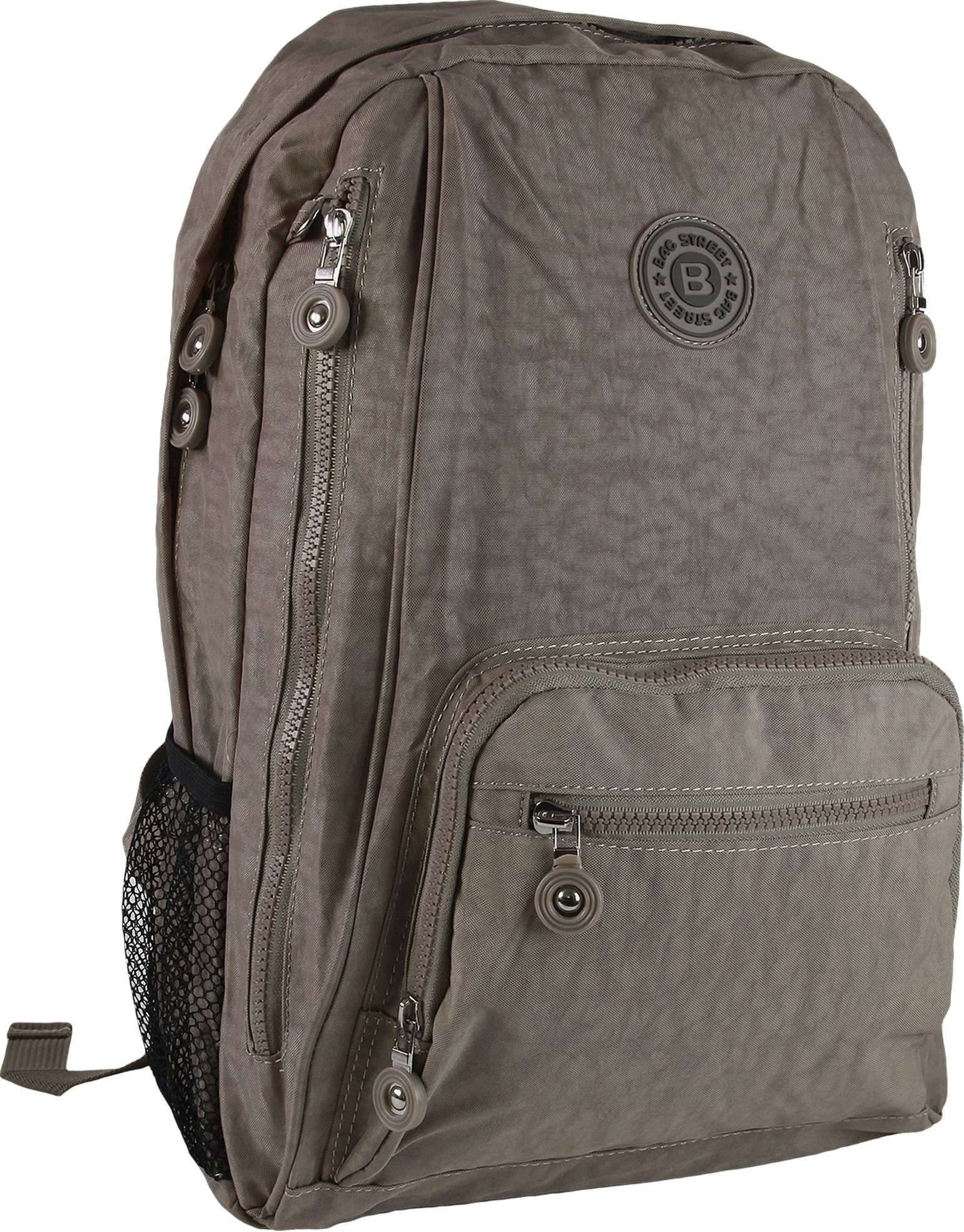 BAG STREET Freizeitrucksack Bag Street Damen Herren Sporttasche, Damen, Jugend Freizeitrucksack, Sportrucksack Nylon, stone, braun 43cm