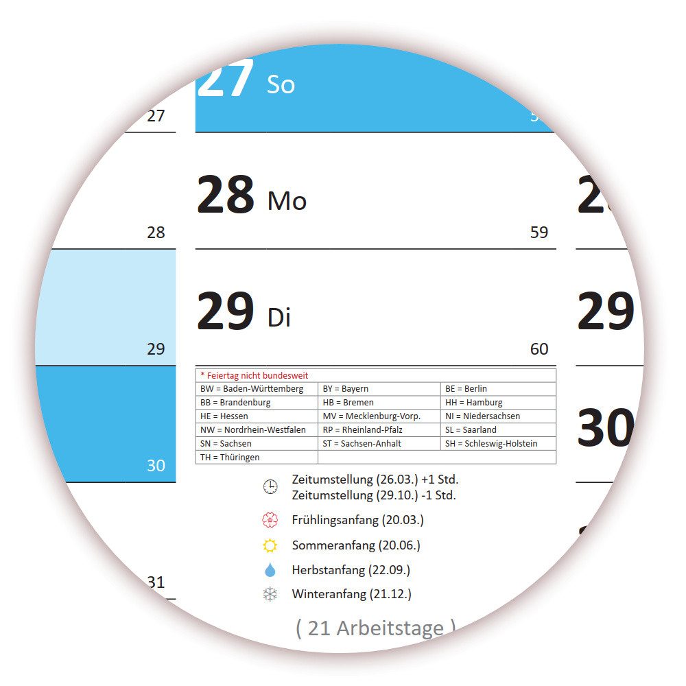 LYSCO Wandkalender Rainbow Premium Classic2 Wandplaner 2028 (gerollt), erhältlich in den Formaten DIN A2, DIN A1 und DIN A0, Rainbow Kalender Terminkalender Bür – Bild 4 von 4