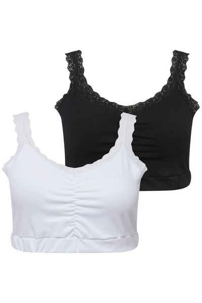 Ulla Popken Bustier Bustiers 2er-Pack Spitze ohne Bügel