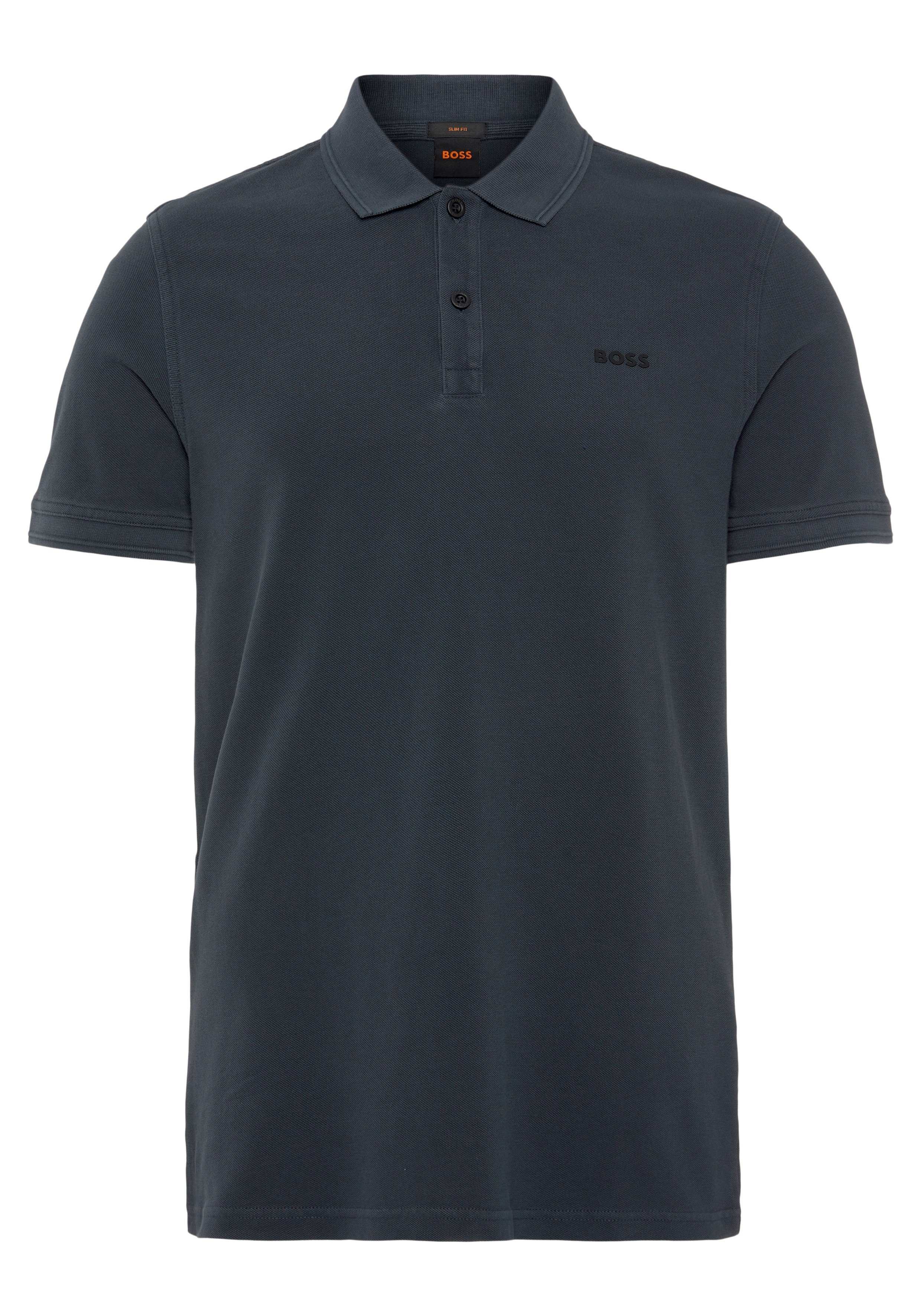 BOSS ORANGE Poloshirt Prime 10203439 01 mit dezentem Logoschriftzug auf der Brust Open Green