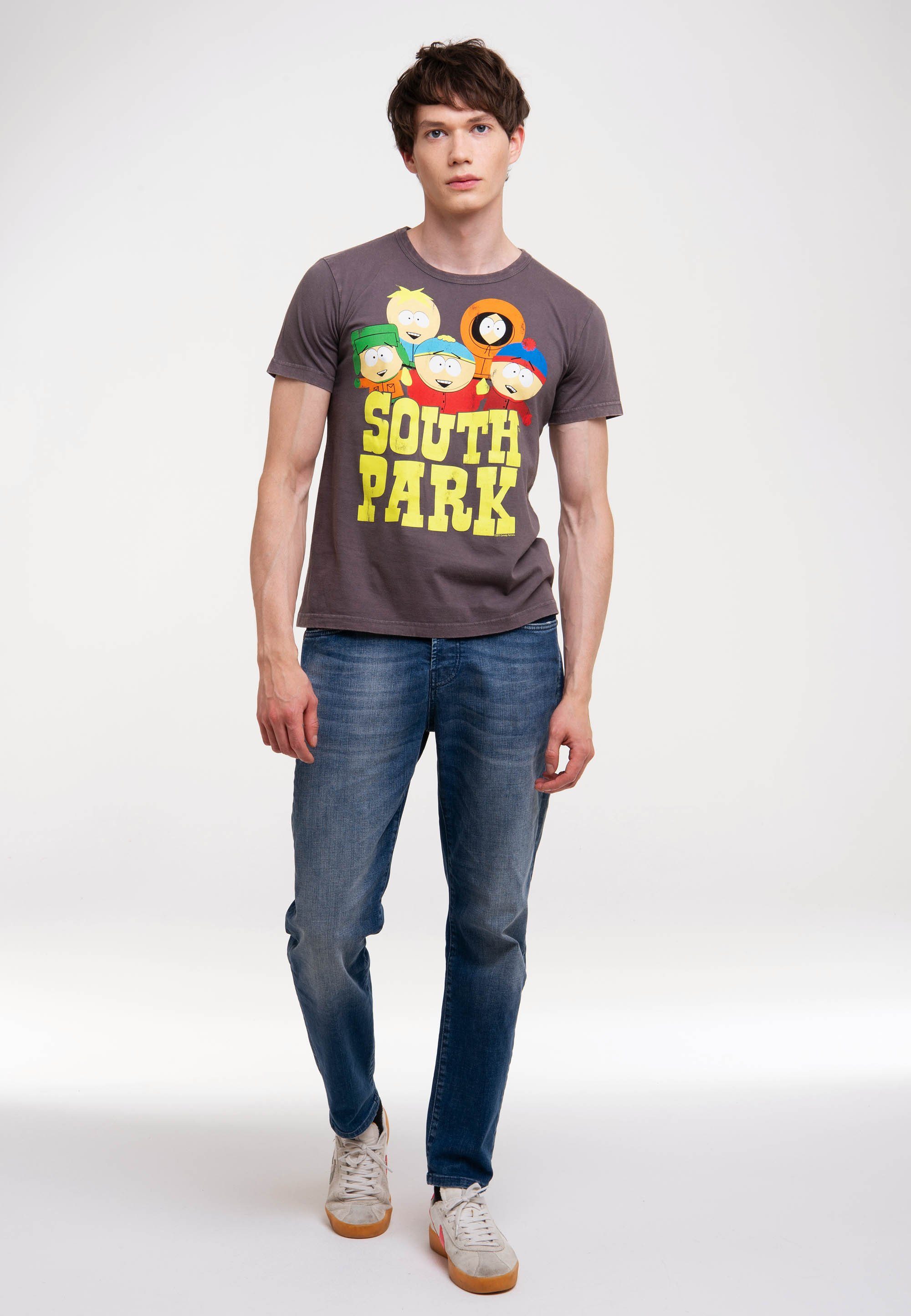Freunde Fünf - coolem T-Shirt South Vintage-Print mit Park LOGOSHIRT