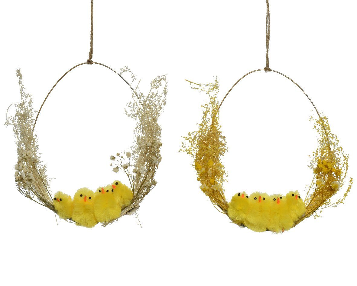 Dekokranz, Trockenblumen Stück decorations Aufhängen Kranz season Ostereier gelb zum 1 16cm Decoris sort.