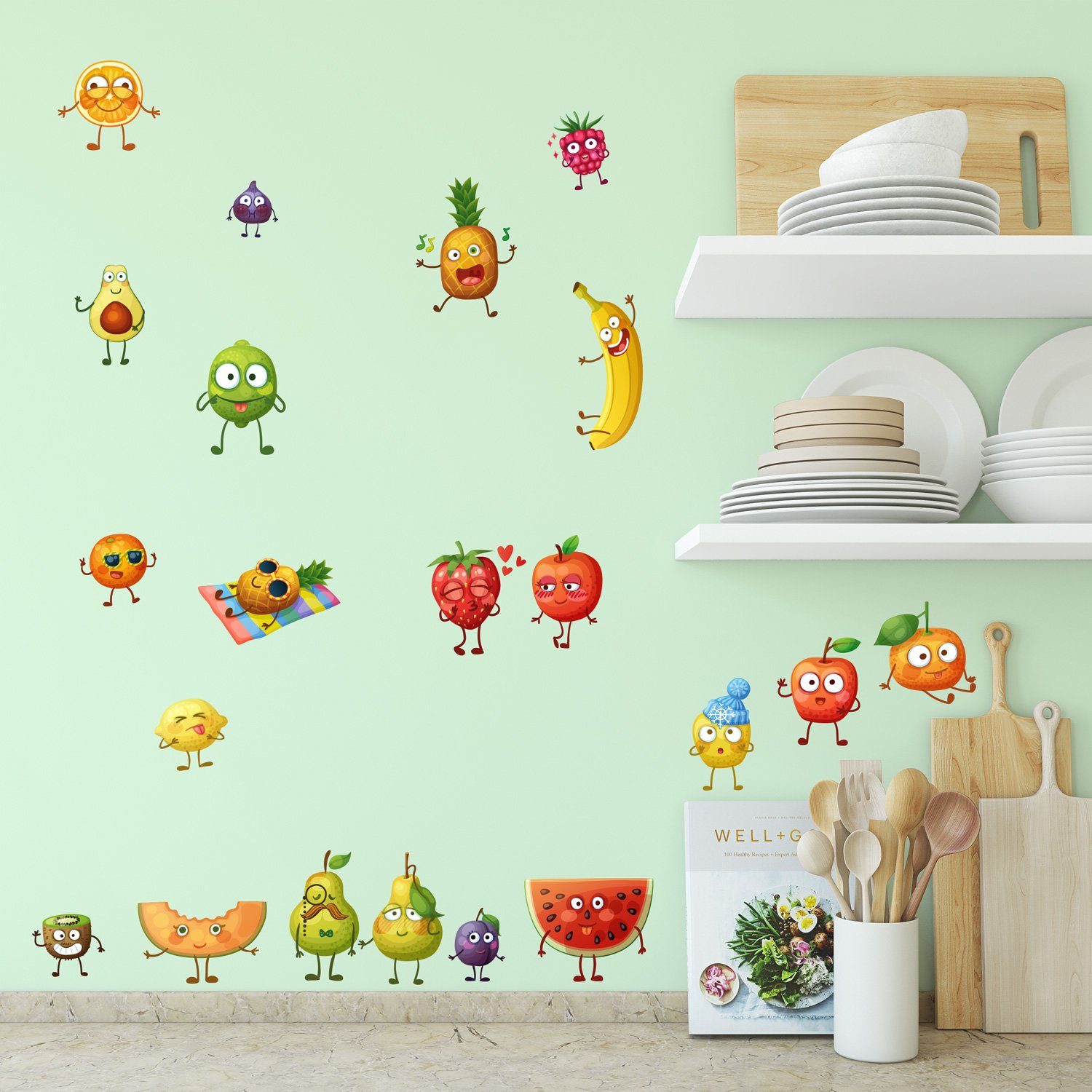 Sunnywall Wandtattoo Comic Fruits Wandsticker für günstig online kaufen
