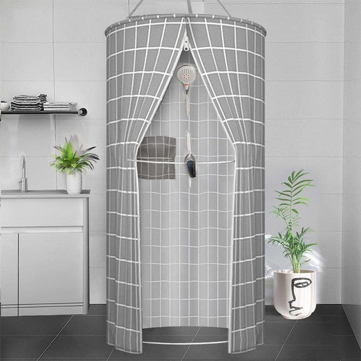 DOPWii Duschvorhang Duschvorhänge, Duschvorhang Rund, Duschvorhang Rund Hän günstig online kaufen