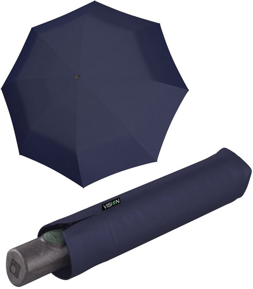 Knirps® Taschenregenschirm Vision Duomatic, Terra, Schirmdach aus  recyceltem PET