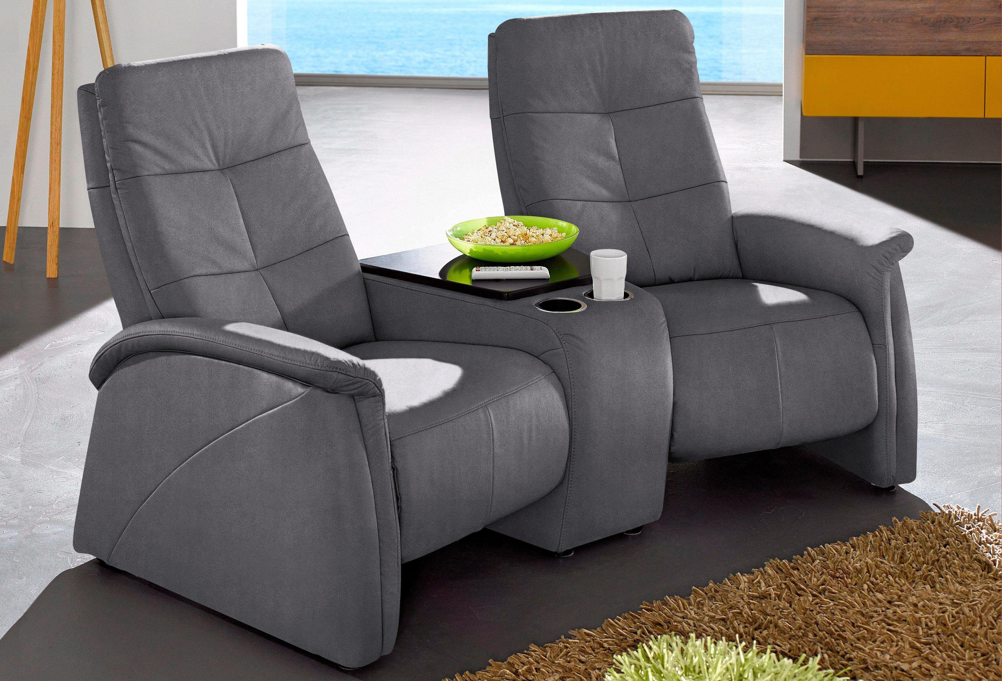 exxpo - sofa fashion 2-Sitzer Tivoli, Kinosofa, bequem, mit Staufach, Relaxfunktion, mit Relaxfunktion, integrierter Tischablage und …