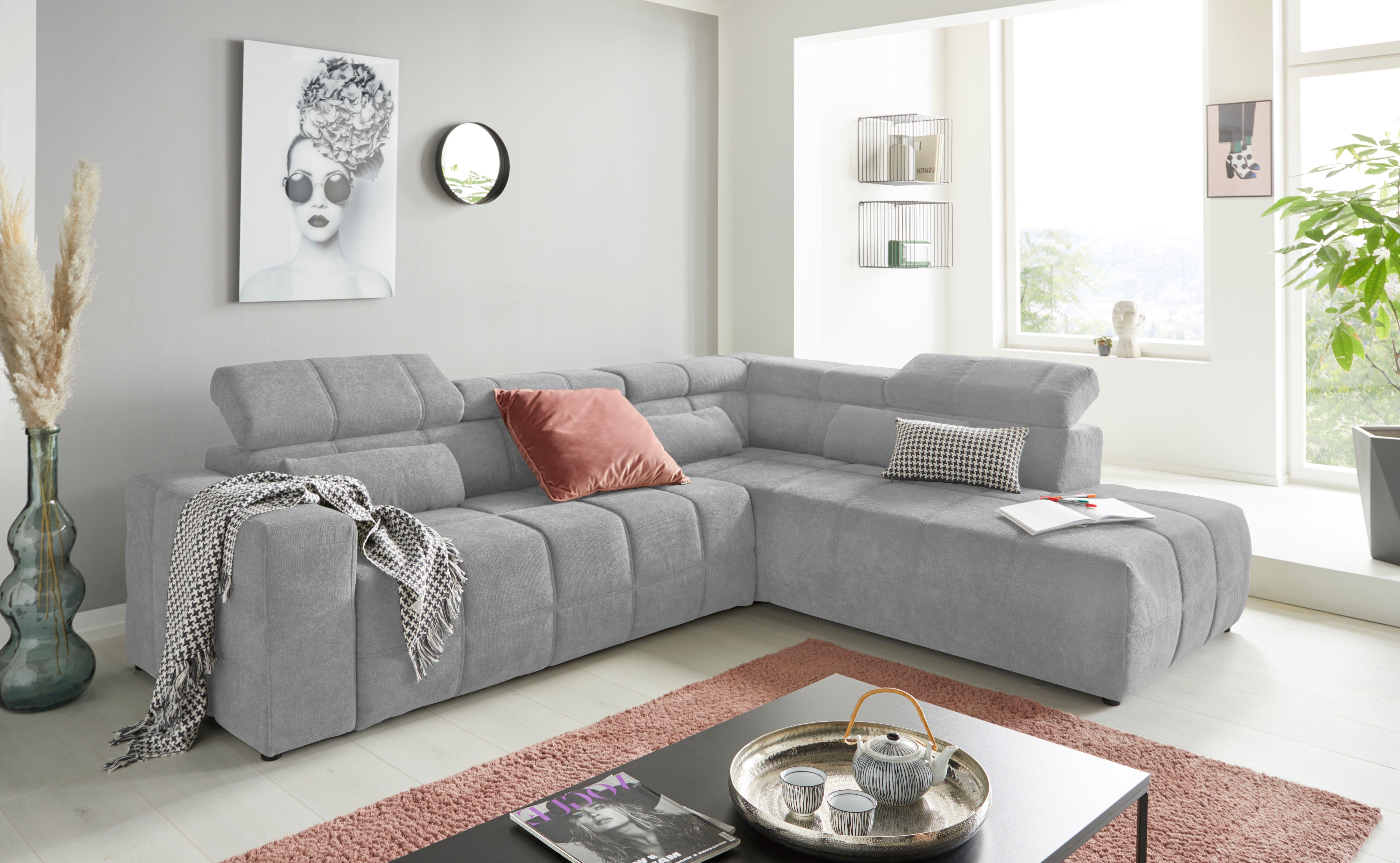DOMO collection Ecksofa "Cunelli tolle Sitznähte als Designelement, fester günstig online kaufen
