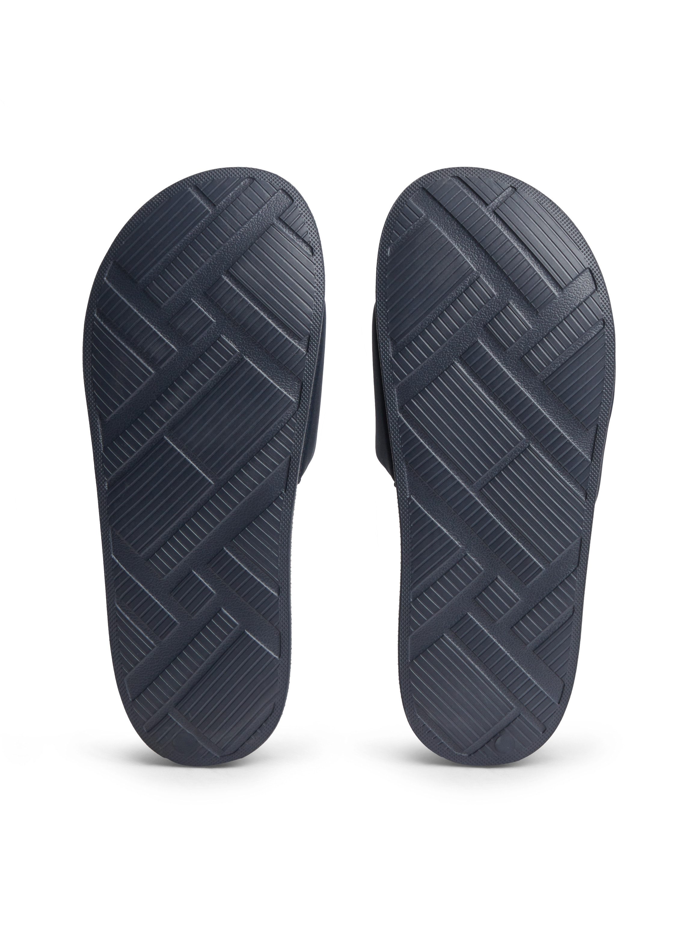 Tommy Hilfiger HILIFGER NEOPRENE POOL SLIDE Pantolette Sommerschuh, Poolslide mit Kontrast-Logoschriftzug, schmale Form