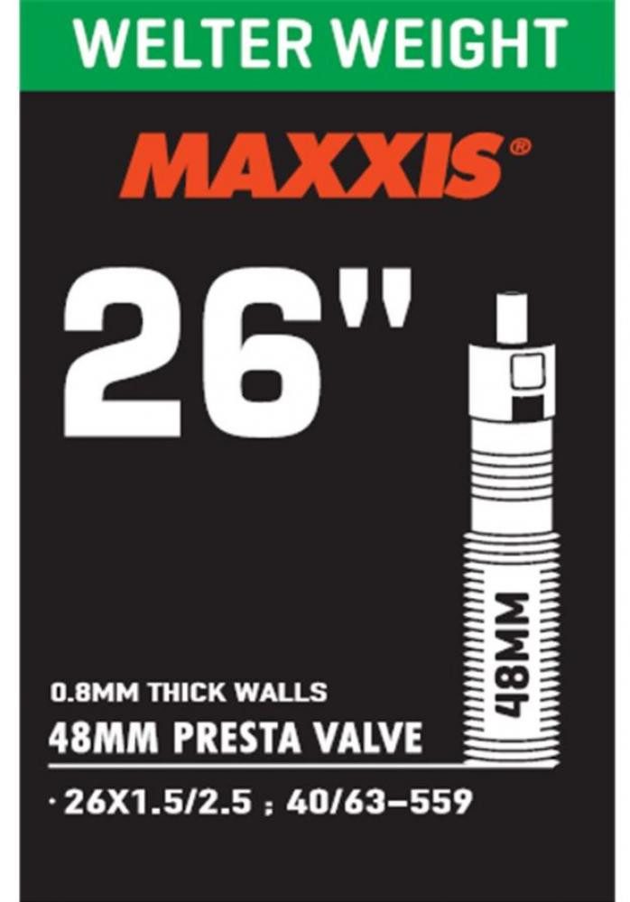 Fahrradschlauch Maxxis Schlauch WelterWeight 26x1.50-2.50\" (40/63-559) SV 48mm