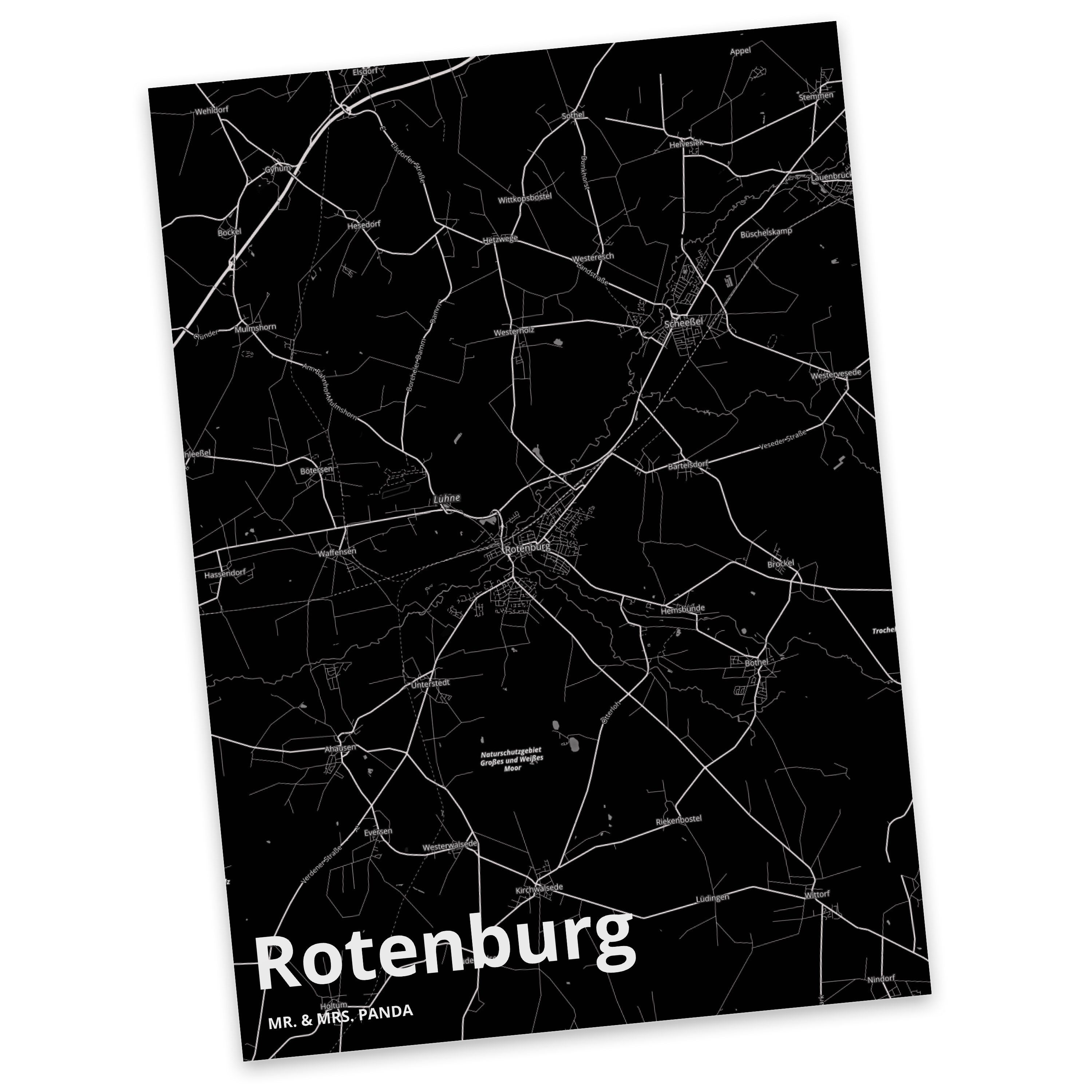 Rotenburg Dorf, Ansichts - Panda Geschenkkarte, Geschenk, Geburtstagskarte, Mr. Postkarte & Mrs.