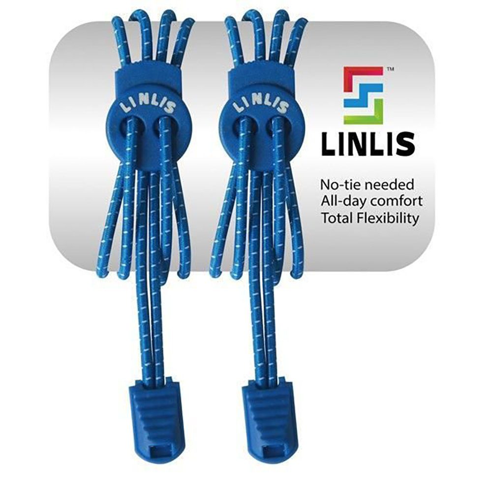 LINLIS Schnürsenkel Elastische Schnürsenkel ohne zu schnüren LINLIS Stretch FIT Komfort mit 27 prächtige Farben, Wasserresistenz, Strapazierfähigkeit, Anwenderfreundlichkeit Blau-1