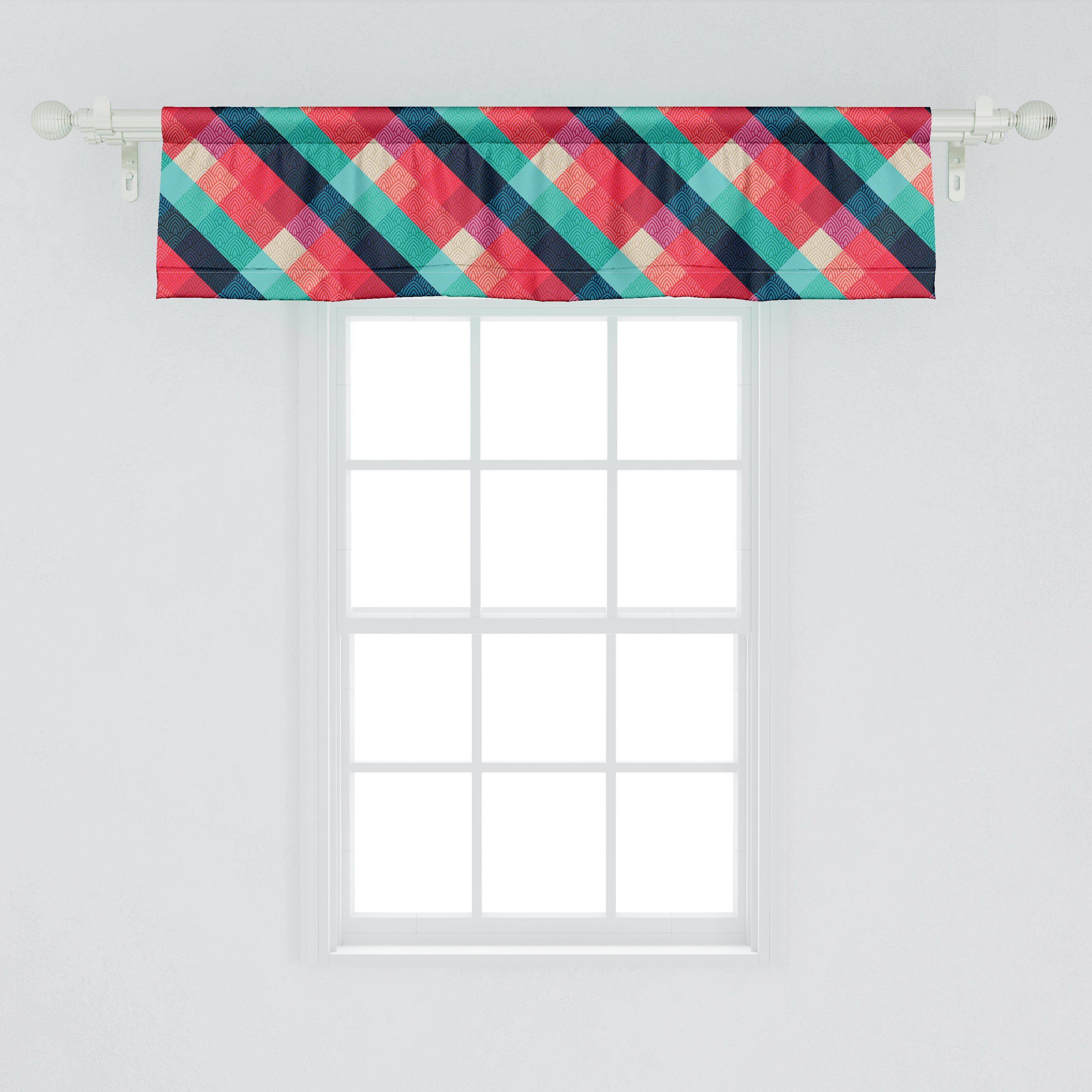 Scheibengardine Vorhang Volant für Küche Abakuhaus, Dekor mit irisch Bunte Celtic Microfaser, Schlafzimmer Stangentasche