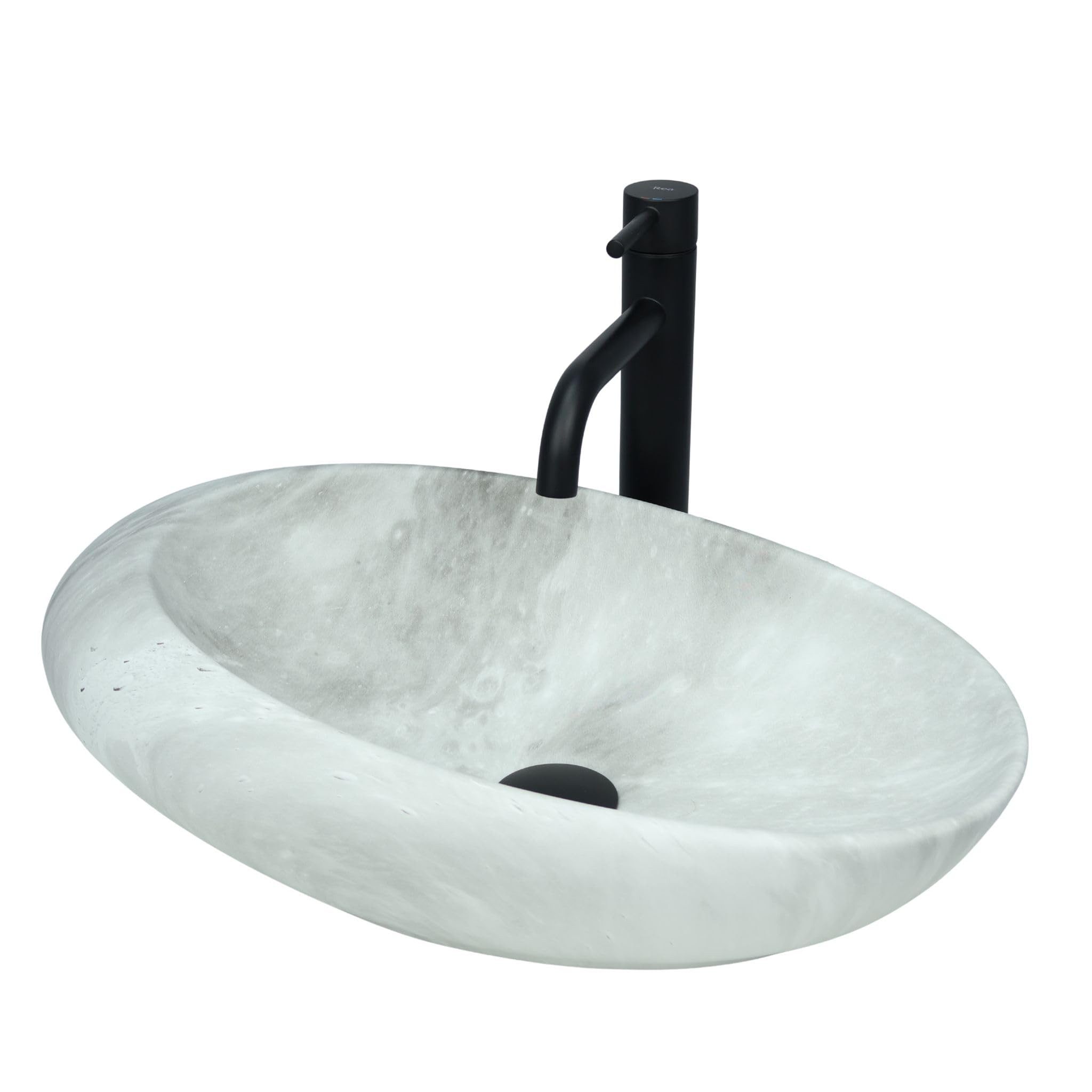 GTM Design Aufsatzwaschbecken Matt - Modern Waschbecken ohne Hahnloch