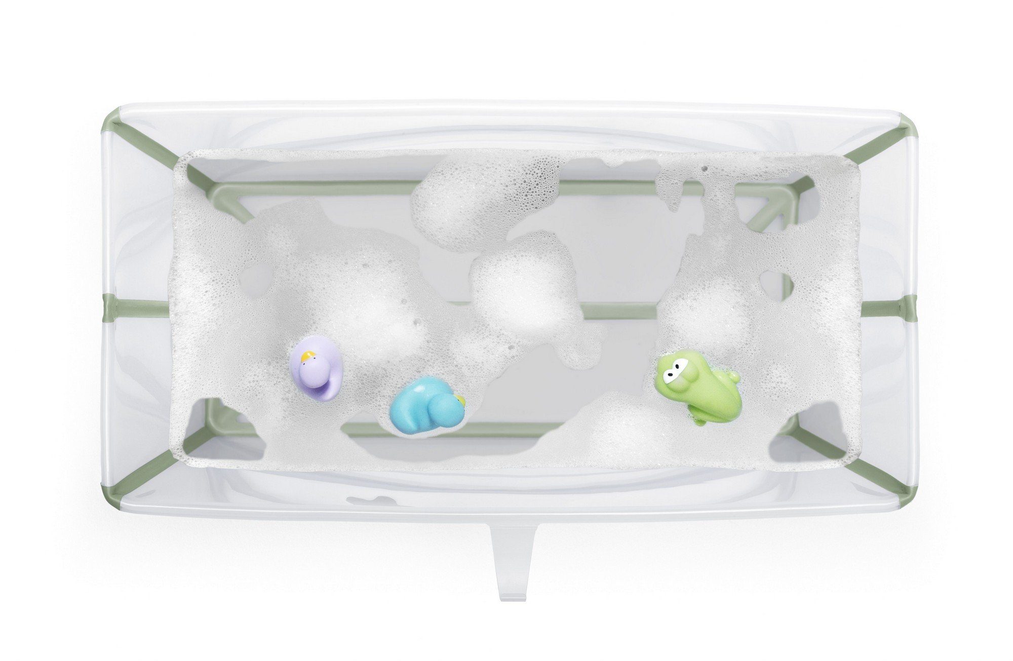 Transparent Badewanne Babybadewanne & Stokke für Bath Kleinkinder Babys, Flexi Kinder Green