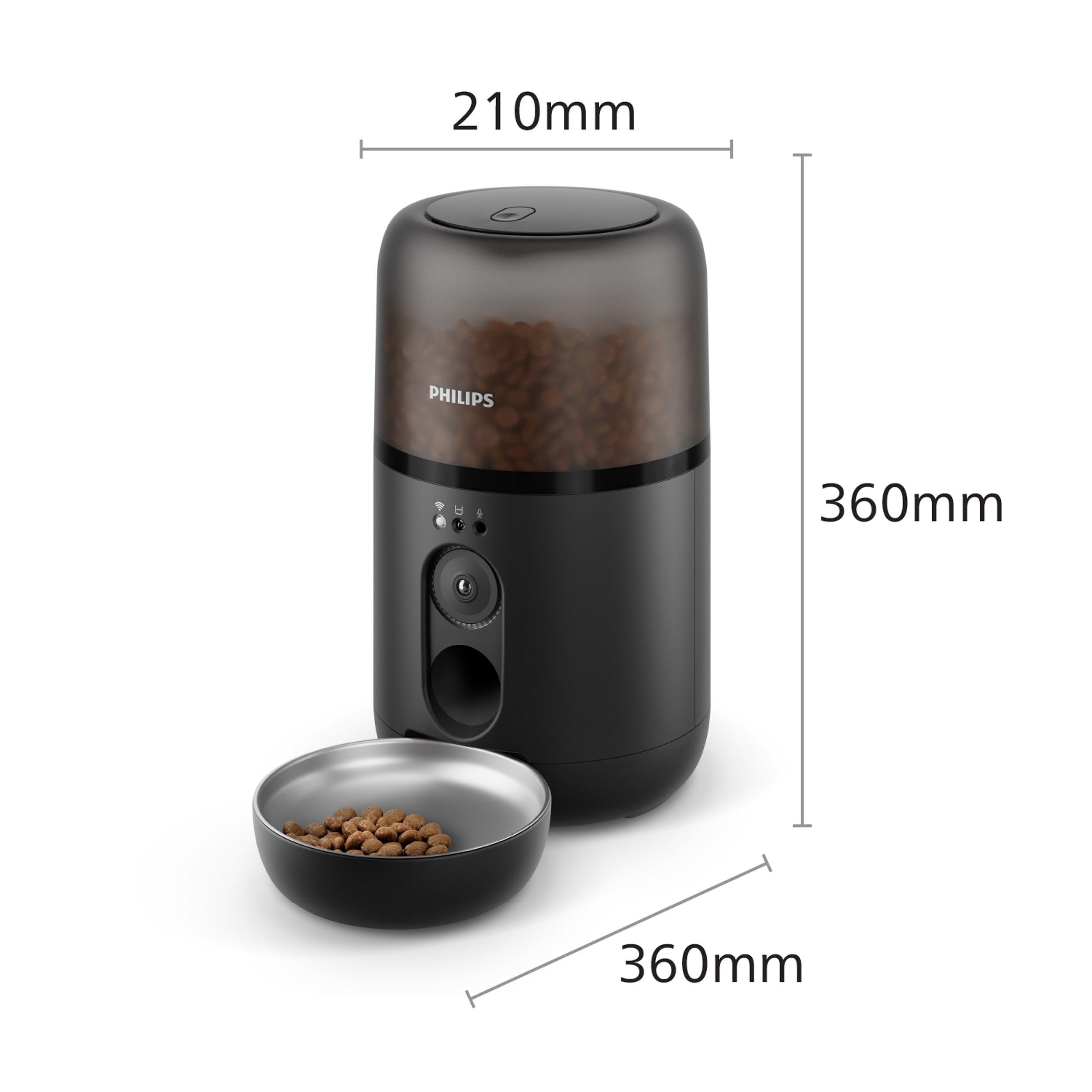 Philips Futterautomat PAW5320/02 Pet Series, mit Kamera, 4,5l, für Katzen und kleine Hunde, Nachfüll-Benachrichtigung, Anti-Verstopf-Technologie u. App-Anbindung