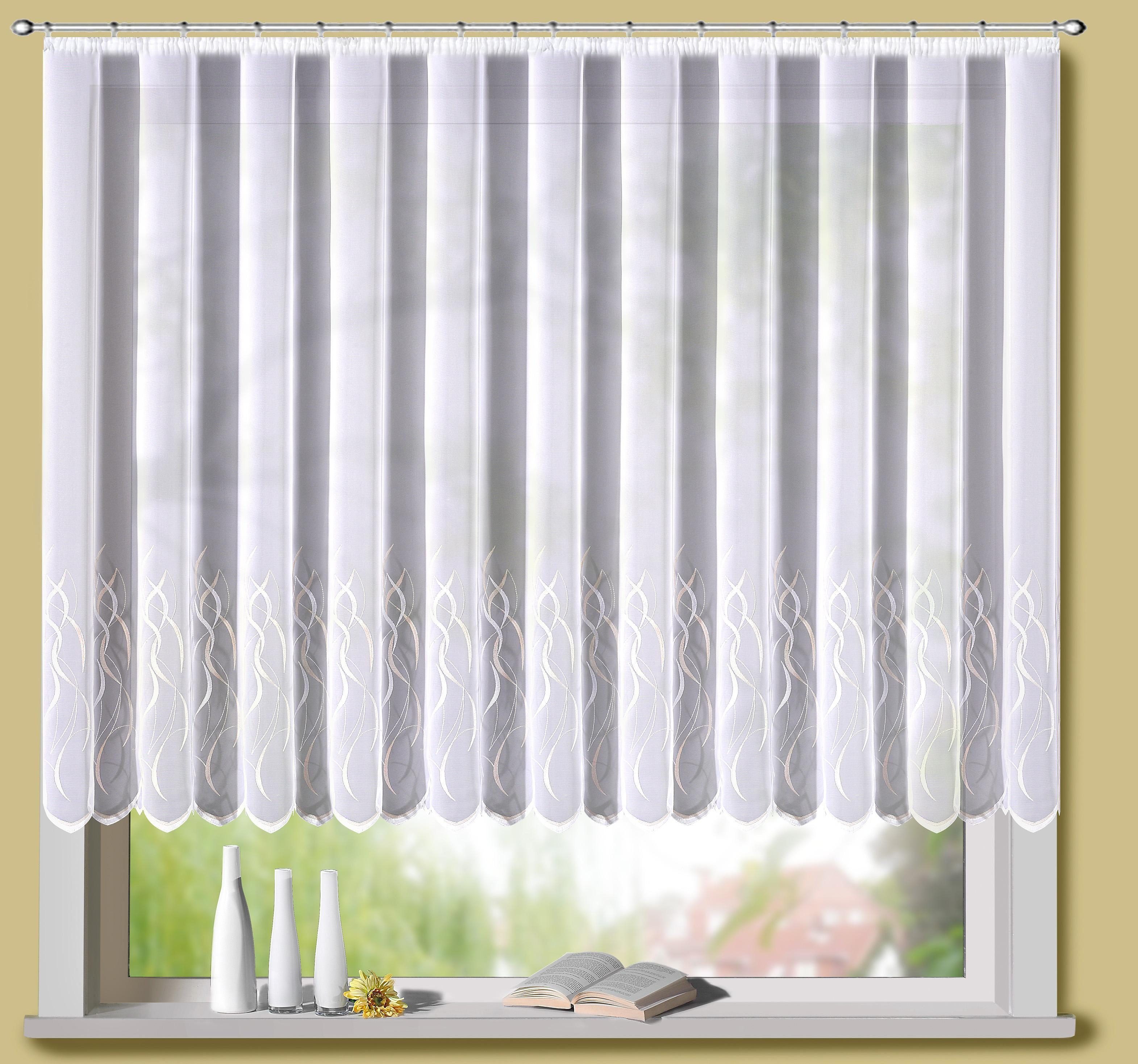 Stickereien Plauen Gardine Helena (1 St), Kräuselband, transparent, veredelt mit echter Plauener Spitze Stickerei