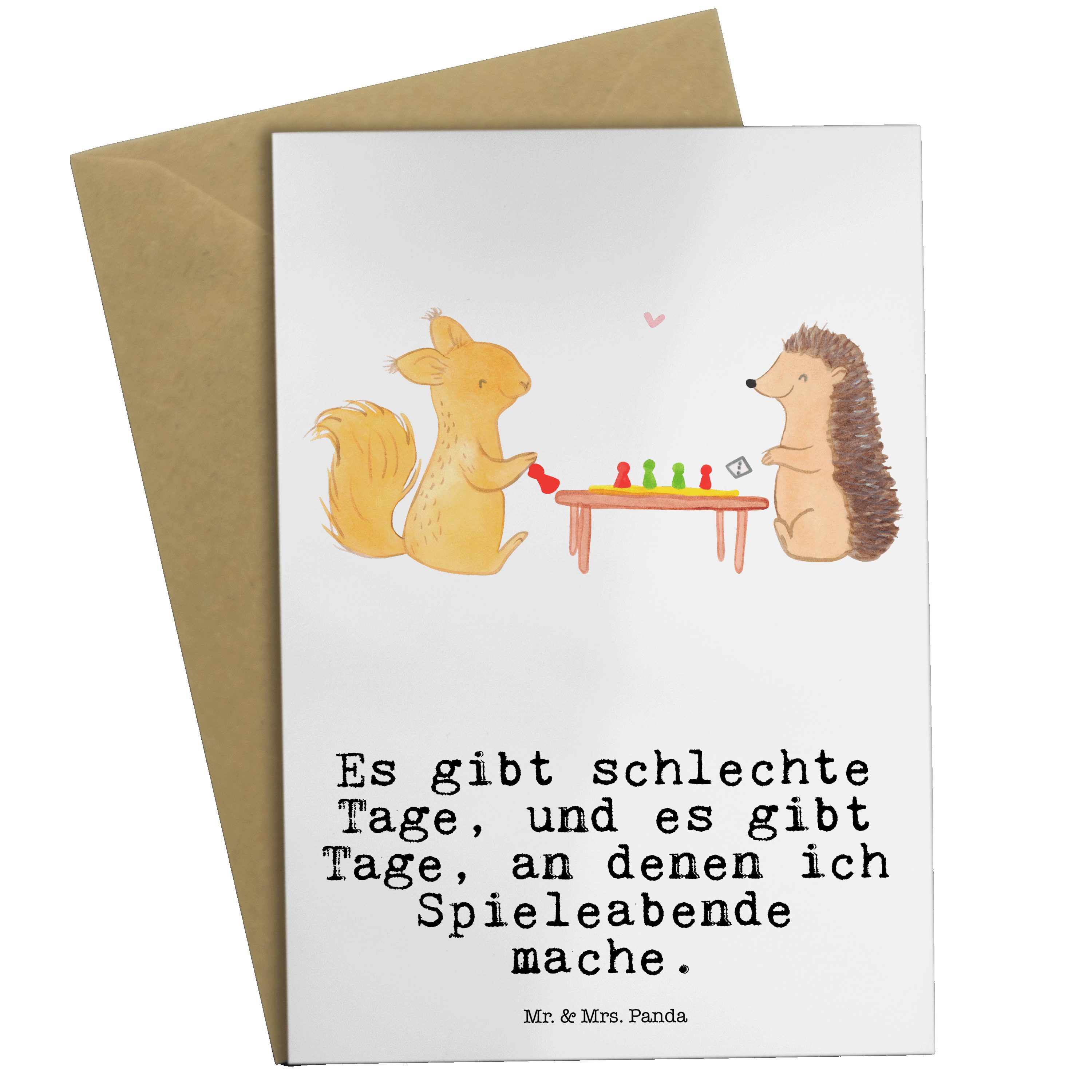 Mr. & Mrs. Panda Grußkarte Eichhörnchen Gesellschaftsspiele Tage - Weiß - Geschenk, Hochzeitskar