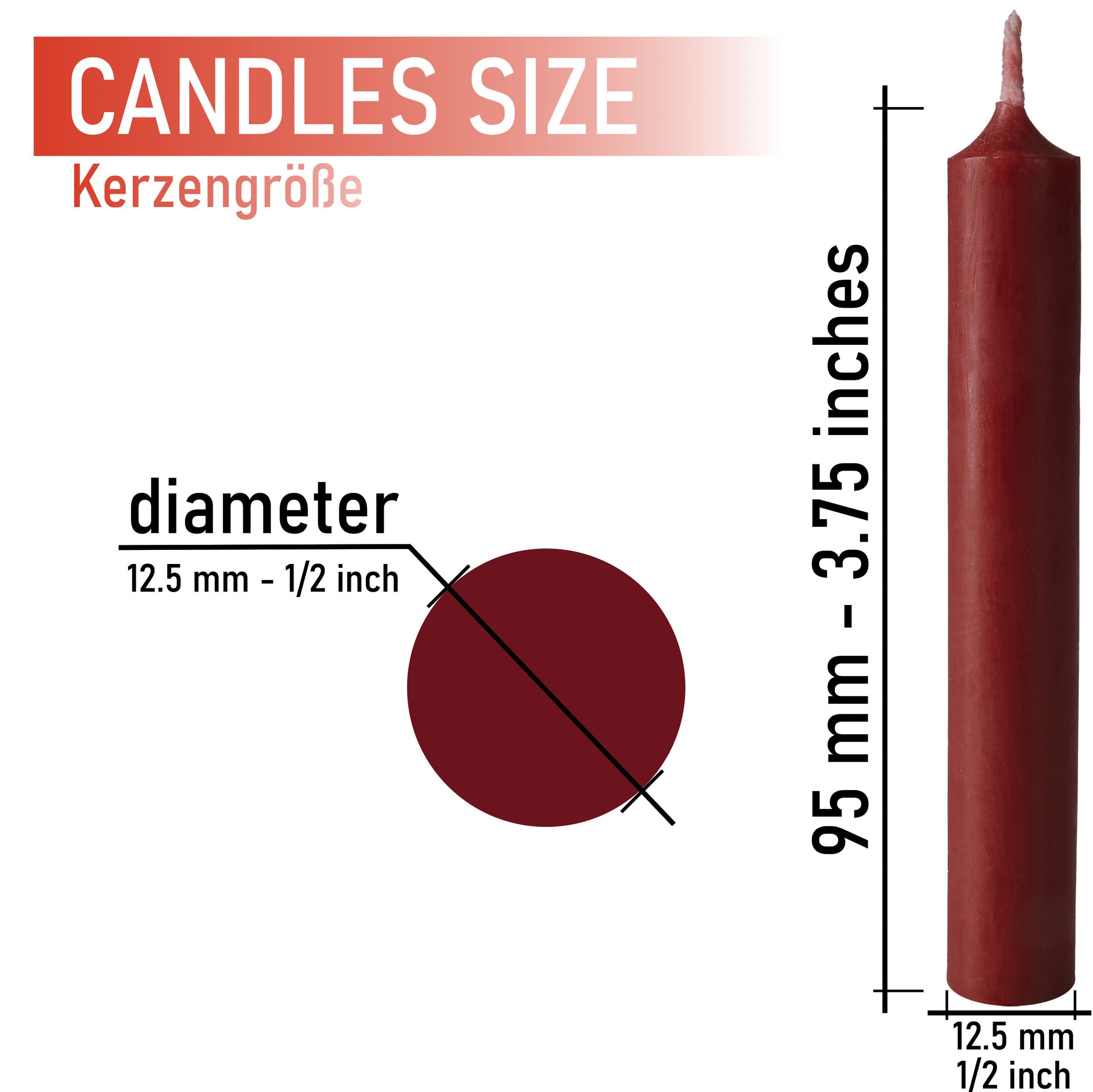 BRUBAKER Tafelkerze Baumkerzen aus Wachs (1 Packung Christbaumkerzen, 20-tlg., Wachskerzen für Weihnachtsdekoration, bunte Weihnachtskerzen), rauchfreie und geruchsneutrale Pyramidenkerzen