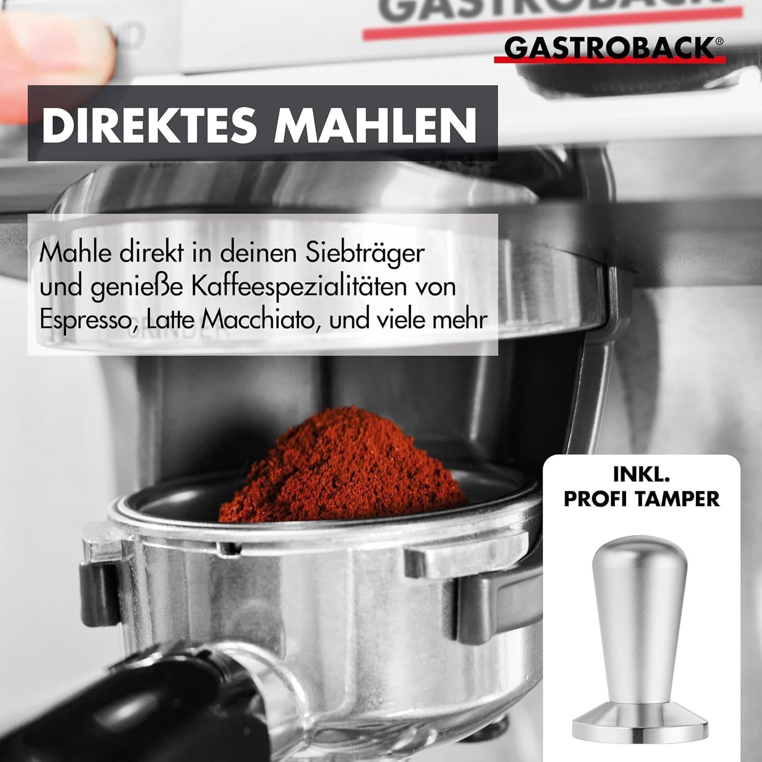 Gastroback Kaffeevollautomat Design Espresso Advanced Urban Duo 42627, Professionelle Siebträger-Espressomaschine für perfekten Kaffee