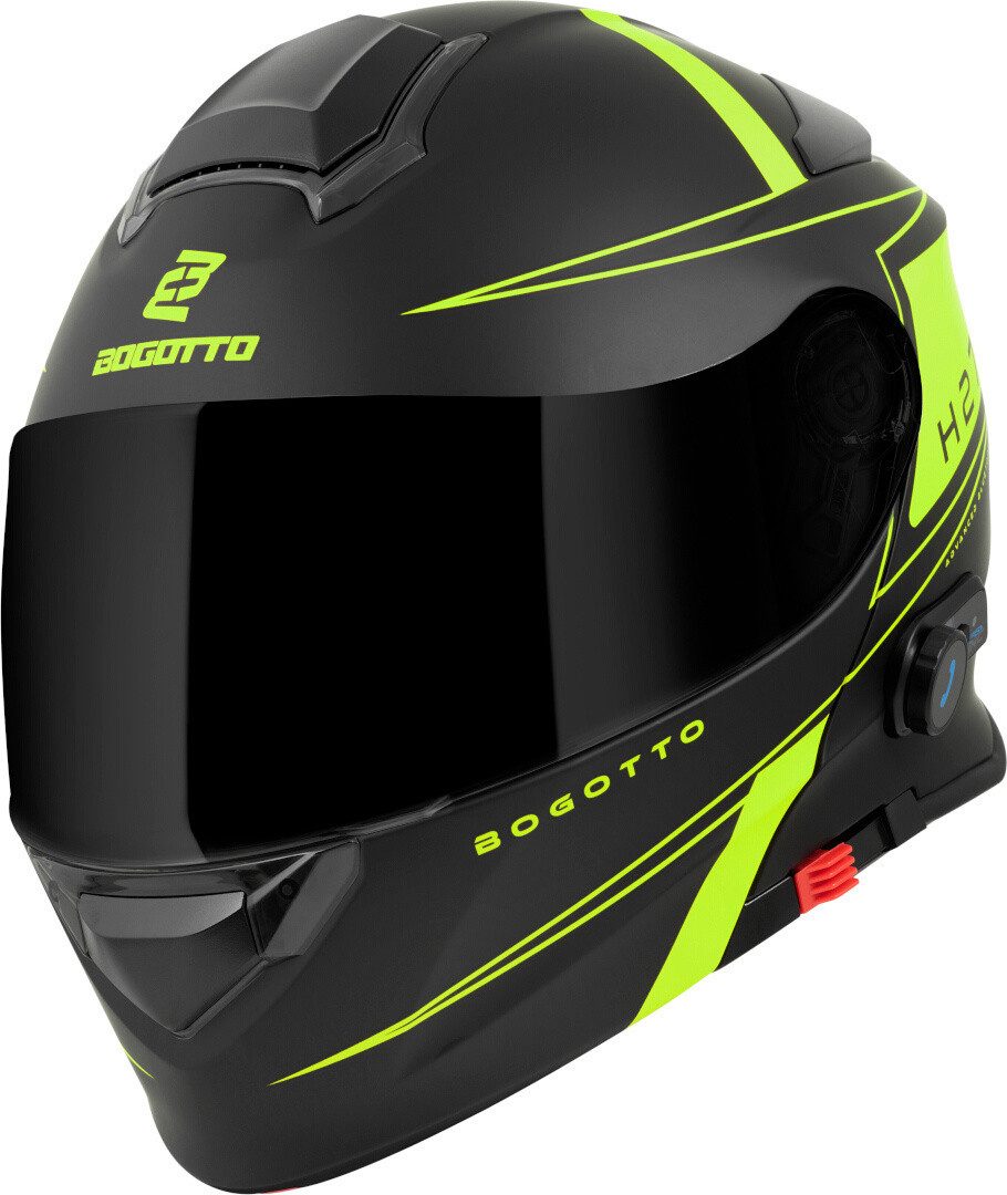 Bogotto Motorradhelm H271 BT Taog Bluetooth Klapphelm, integriertes Kommunikationssystem,geeignet für Brillenträger,hera