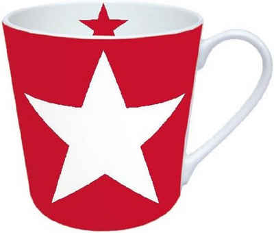 Ambiente Luxury Paper Products Becher Ambiente Becher Porzellan Stern -Red Star, Porzellan, Ideal Als Geschenk
