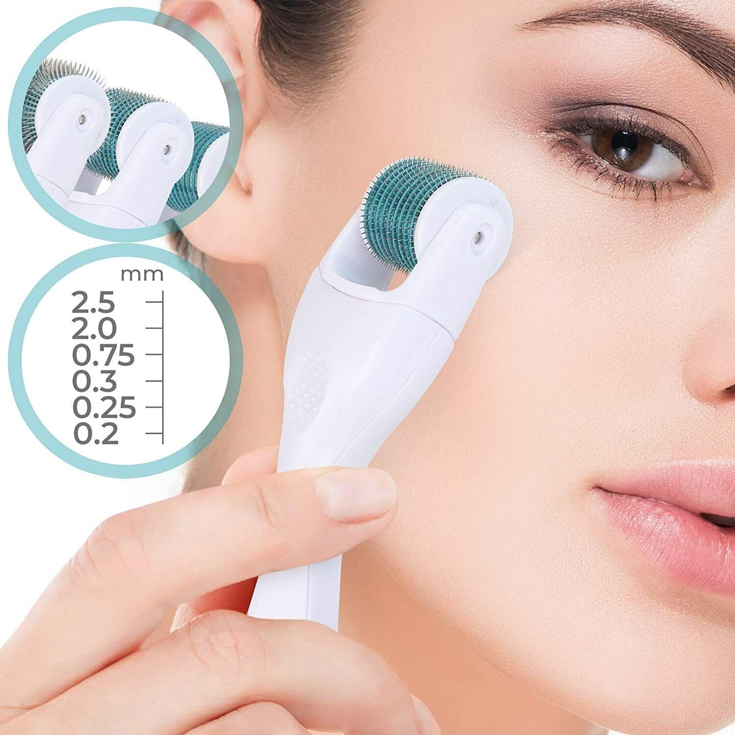 Jago Dermaroller Anti-Aging Microneedling gegen Cellulite, Falten, Narben, Pigment, Dermaroller-Set, 1x Dermaroller in einer Aufbewahrungsbox, Feinste Nadeln, fördert Durchblutung, revitalisiert Haut