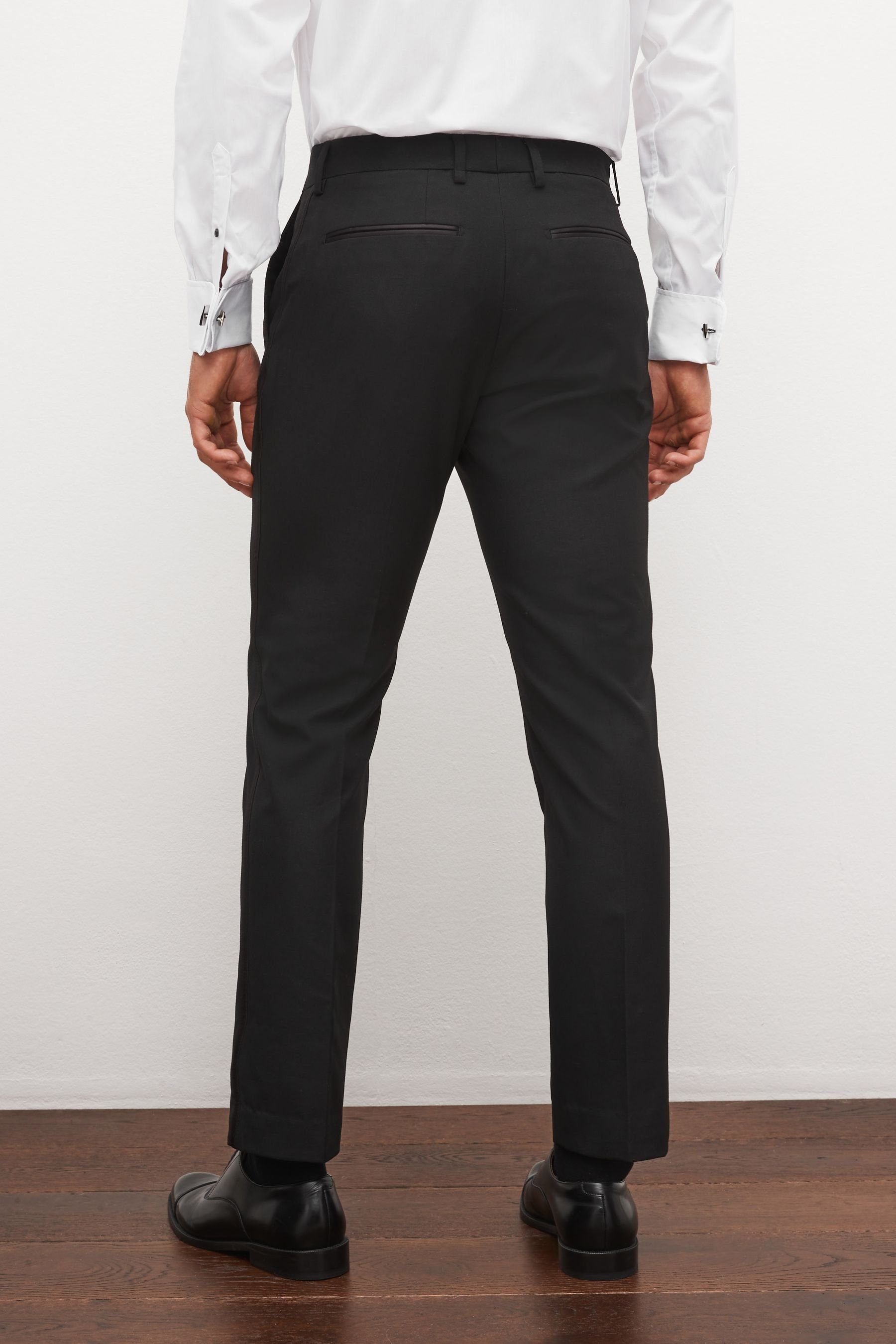 Next Anzughose Slim Fit Smokinghose mit Kontraststreifen (1-tlg) günstig online kaufen