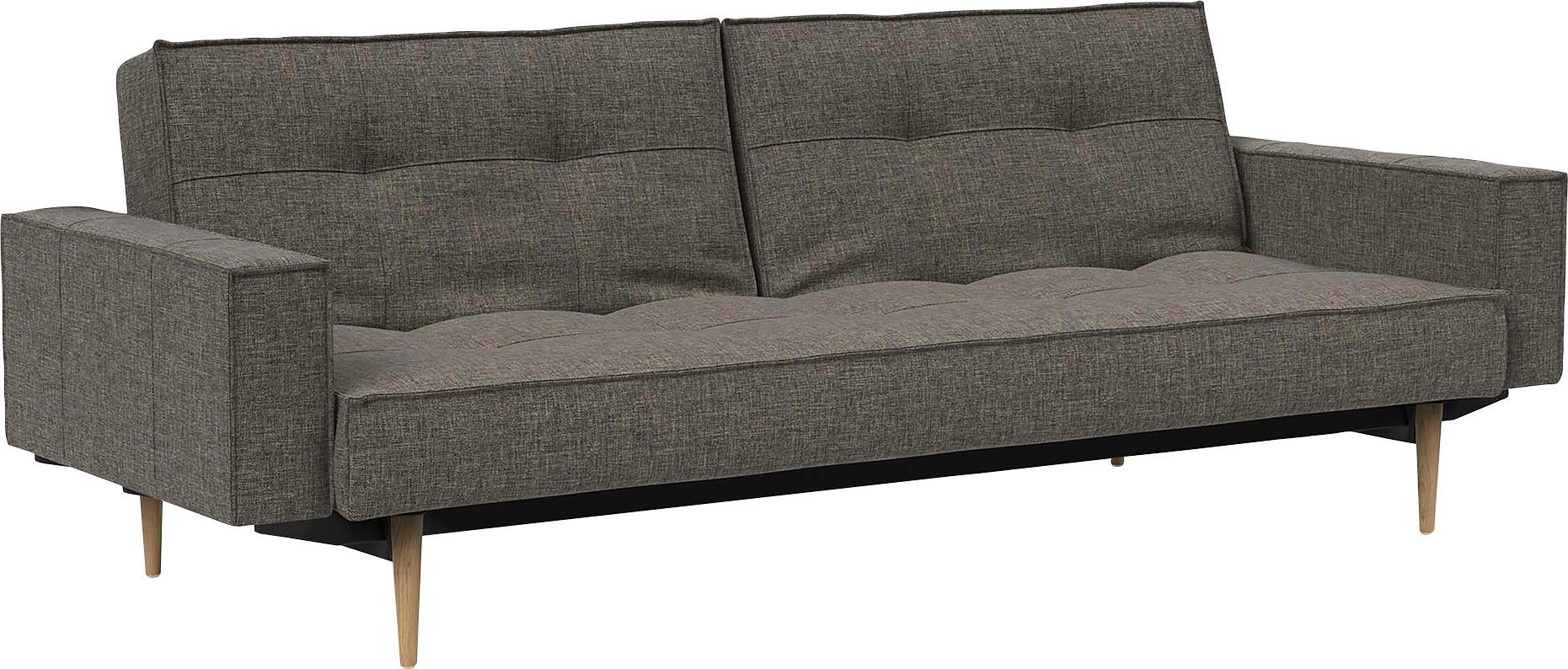 INNOVATION LIVING ™ Sofa Splitback, mit Armlehne und hellen Styletto  Beinen, in skandinavischen Design