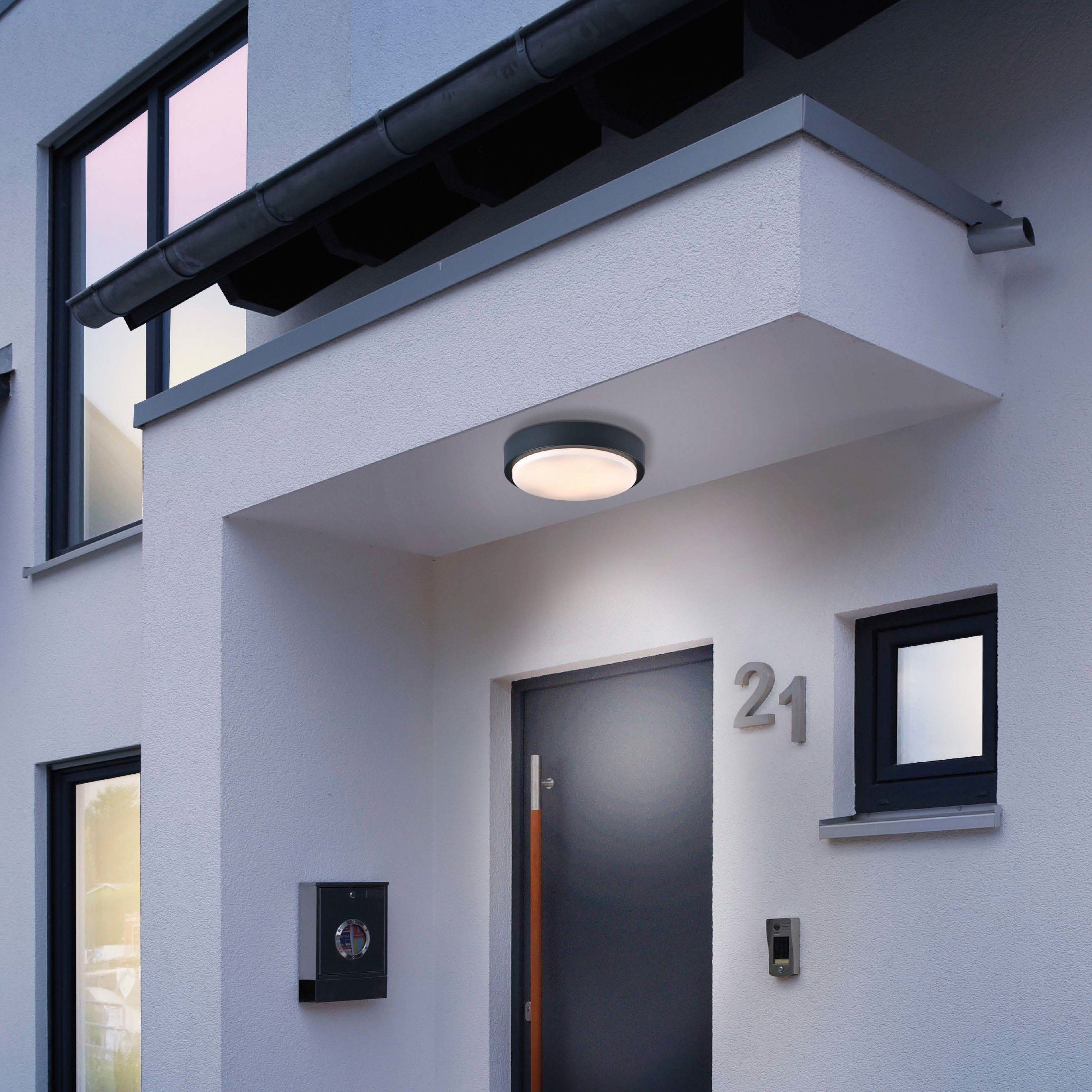 Paul Neuhaus Smarte LED-Leuchte LED Außen-Deckenlampe Q - LENNY Smart Home, Smart Home, RGB-Farbwechsel, Dimmfunktion, Memoryfunktion, mit Leuchtmittel, Warmweiß, RGB+W Farbwechsel dimmbar, Fernbedienung App Alexa