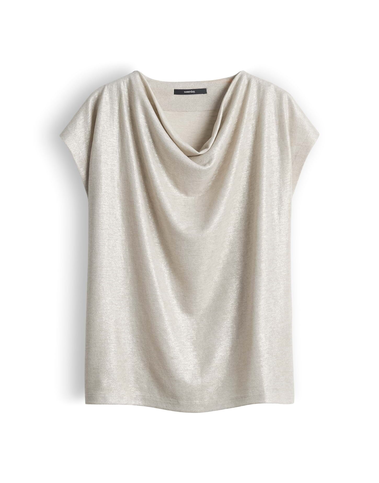 Kurzarmshirt Kevine aus Slub-Jersey mit Coating