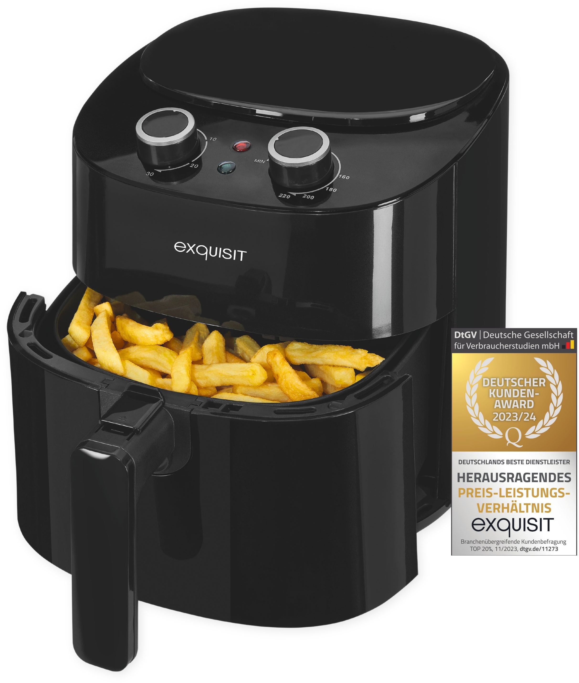 exquisit Heißluftfritteuse FR 6502 sw, 1300 W