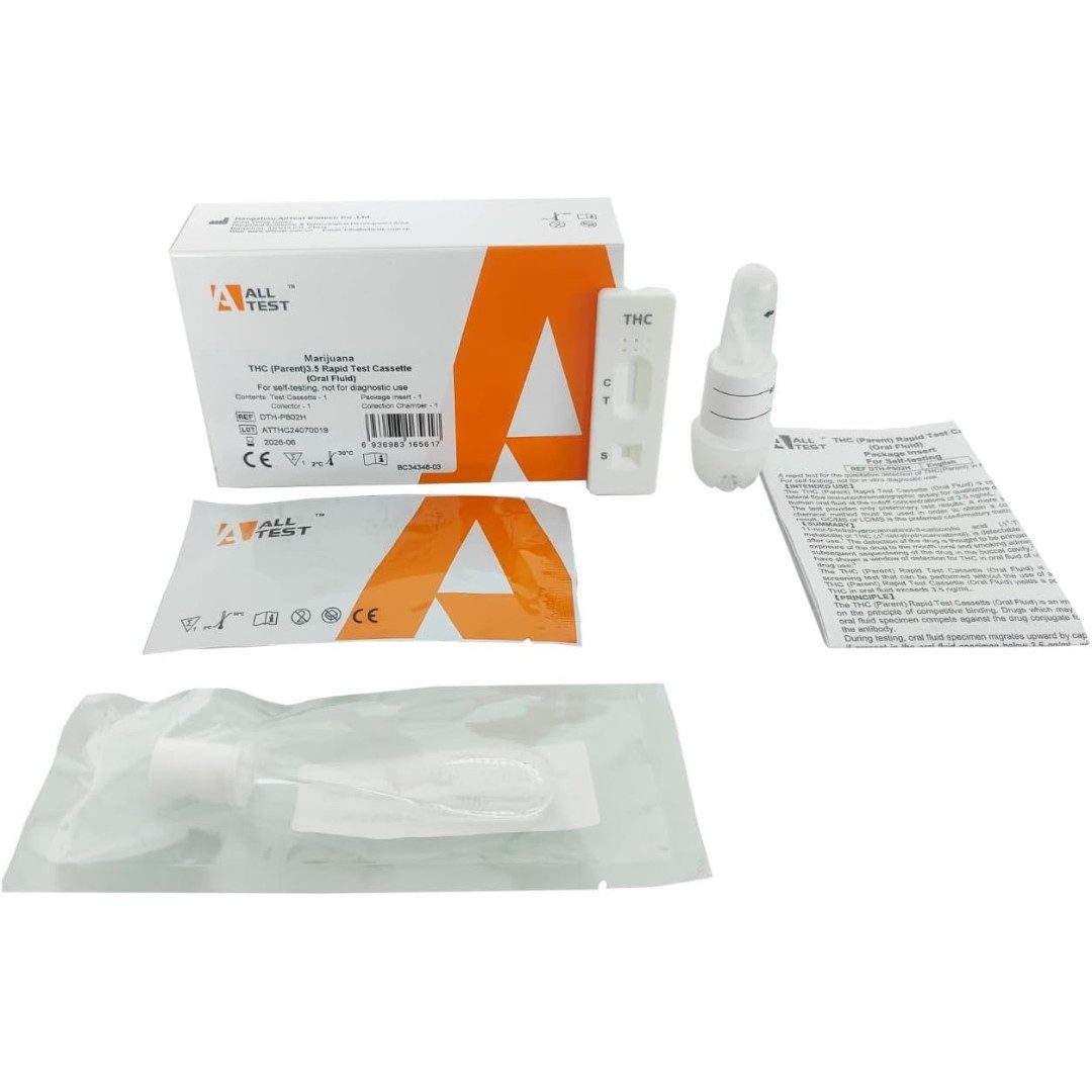 HANGZHOU ALLTEST BIOTECH CO.,LTD Drogen-Schnelltest THC Speichel Schnelltest positiv ab 3,5 ng/ml, 1-tlg., Fahrtauglichkeit testen