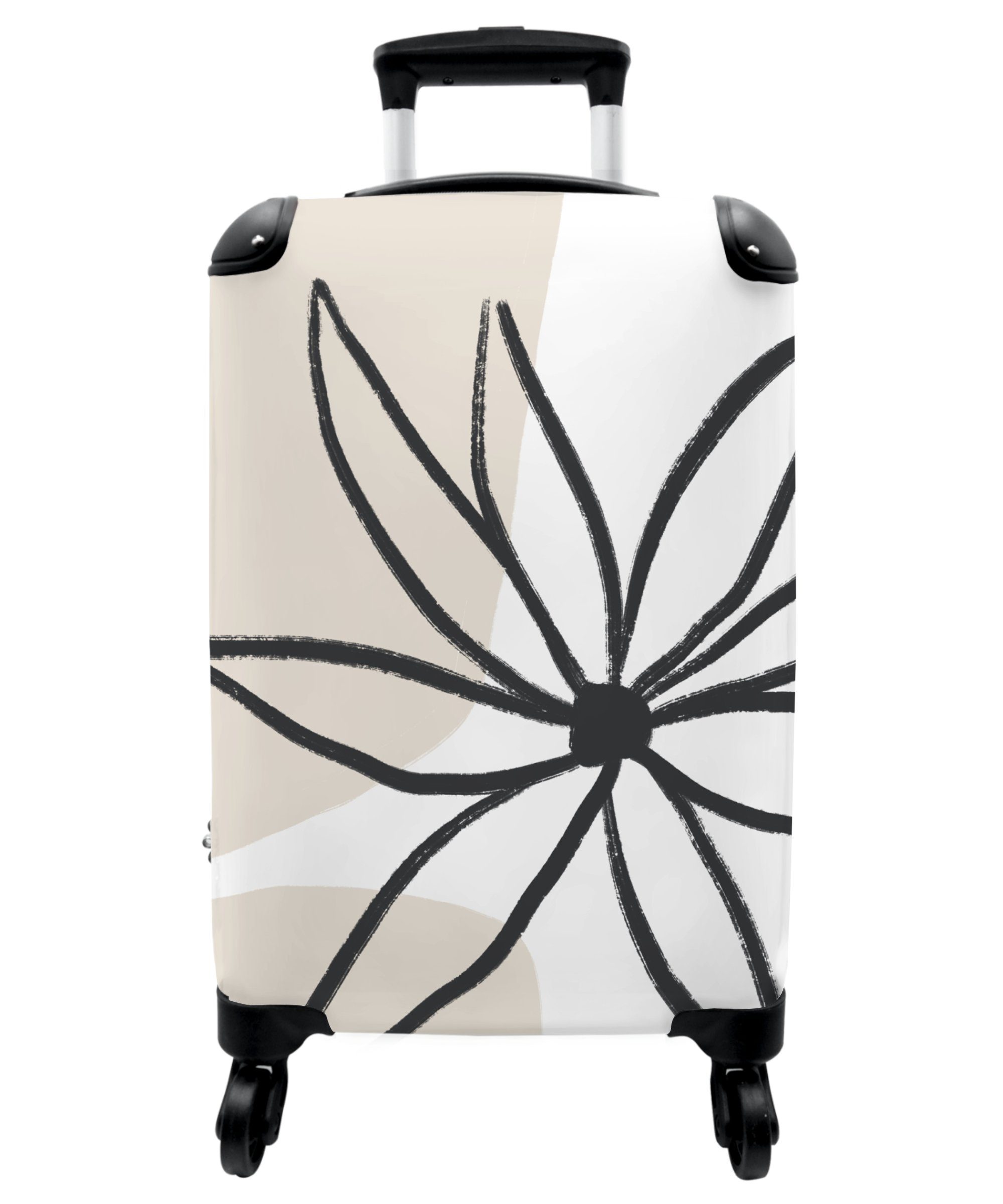 mit - Pastell, 4 Blumen Minimalismus Reisekoffer - Kleine 55x35x20cm Rollkoffer 4 Handgepäckkoffer Trolley Rollen, Rollen Handgepäck - NoBoringSuitcases.com© Cabin