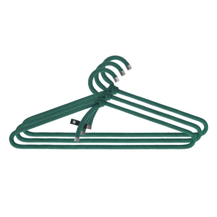 Peppermint Products Mehrfach-Kleiderbügel Loop Hanger Kleiderbügel aus Seil waldgrün 3er Set